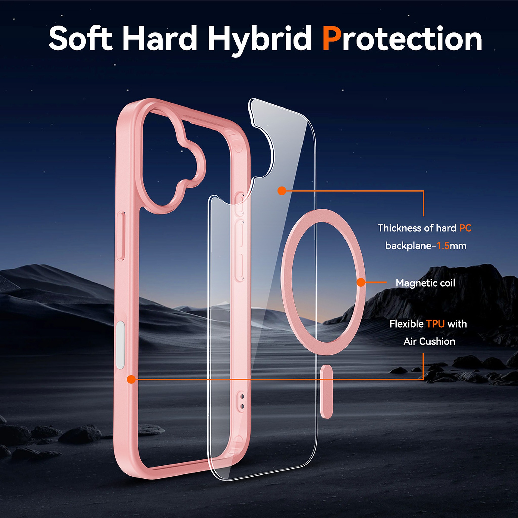 SendaFit Clear Two-in-One Touch Camera-Button Case for iPhone 17 detail 13