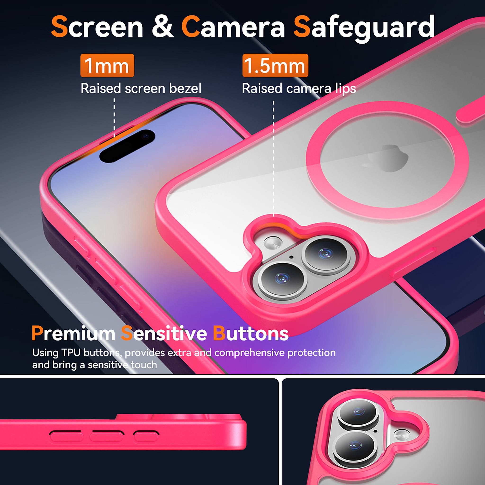 SendaFit Clear Two-in-One Touch Camera-Button Case for iPhone 17 detail 16