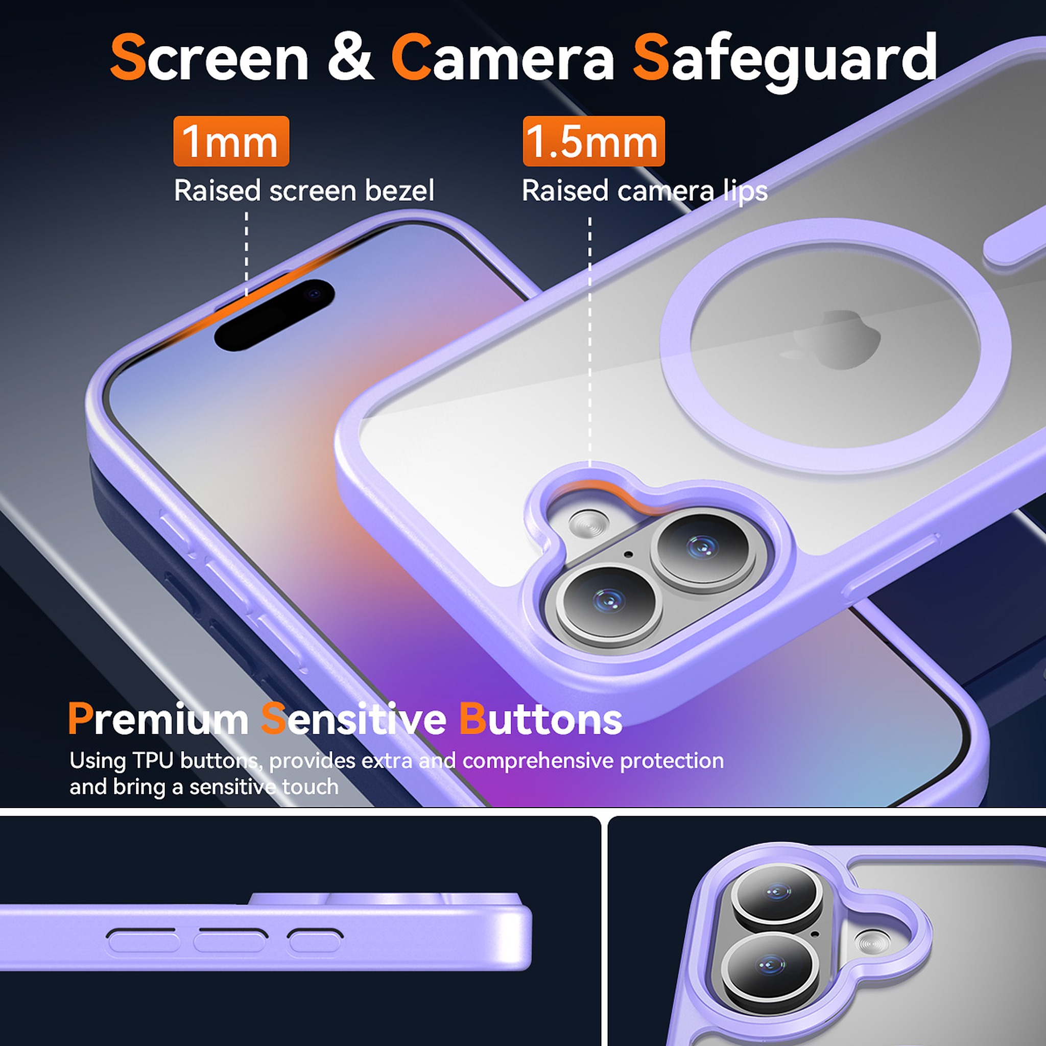 SendaFit Clear Two-in-One Touch Camera-Button Case for iPhone 17 detail 21
