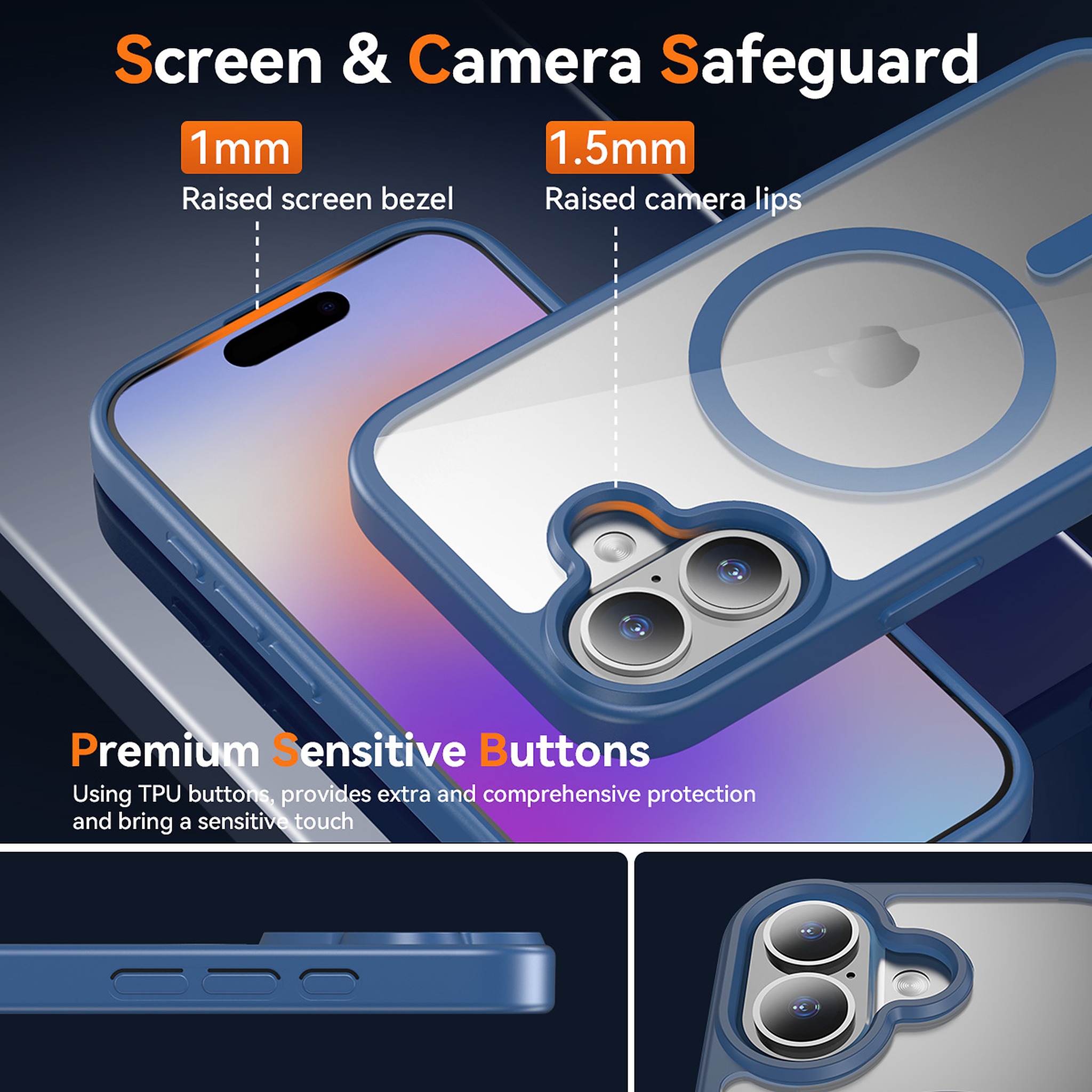 SendaFit Clear Two-in-One Touch Camera-Button Case for iPhone 17 detail 26