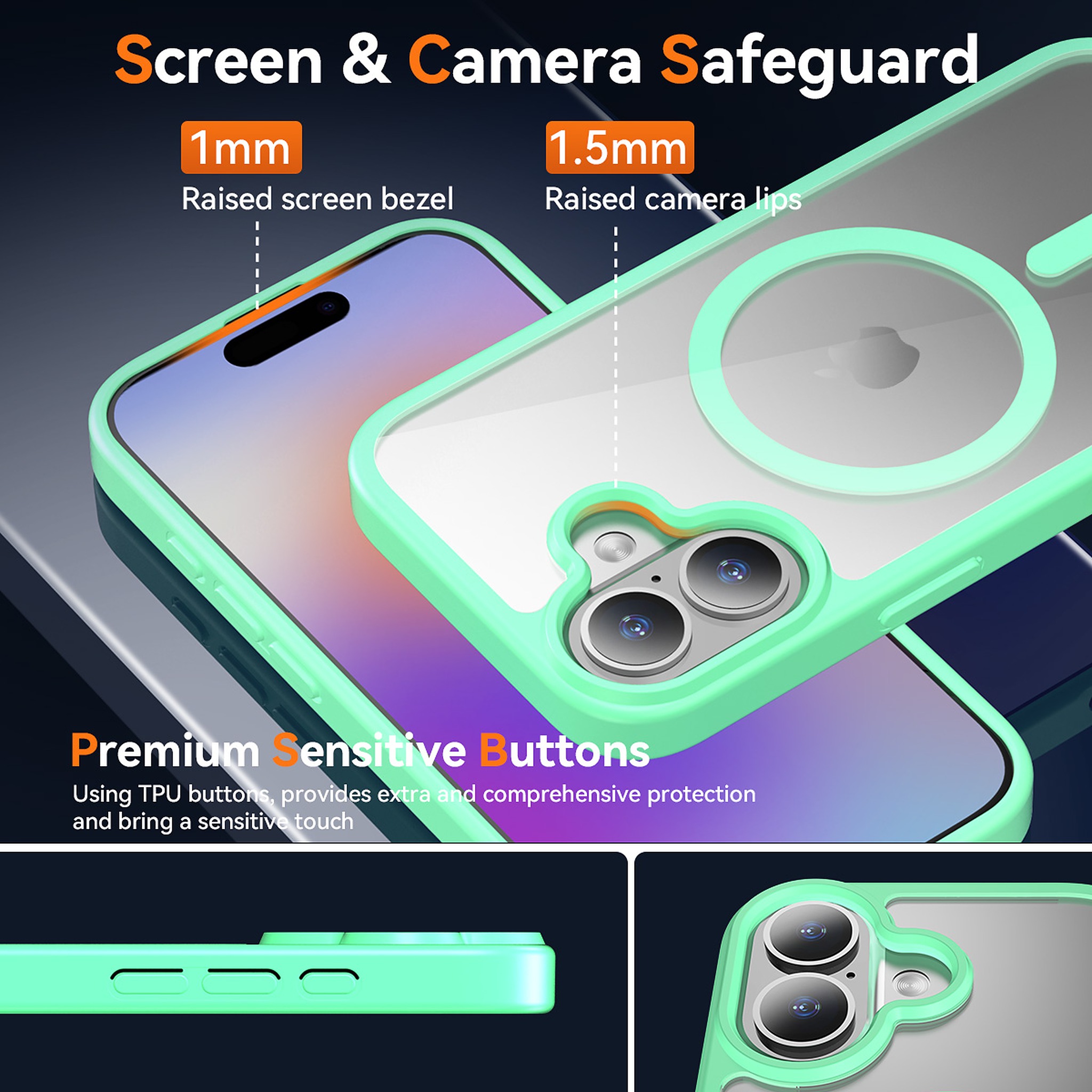 SendaFit Clear Two-in-One Touch Camera-Button Case for iPhone 17 detail 31