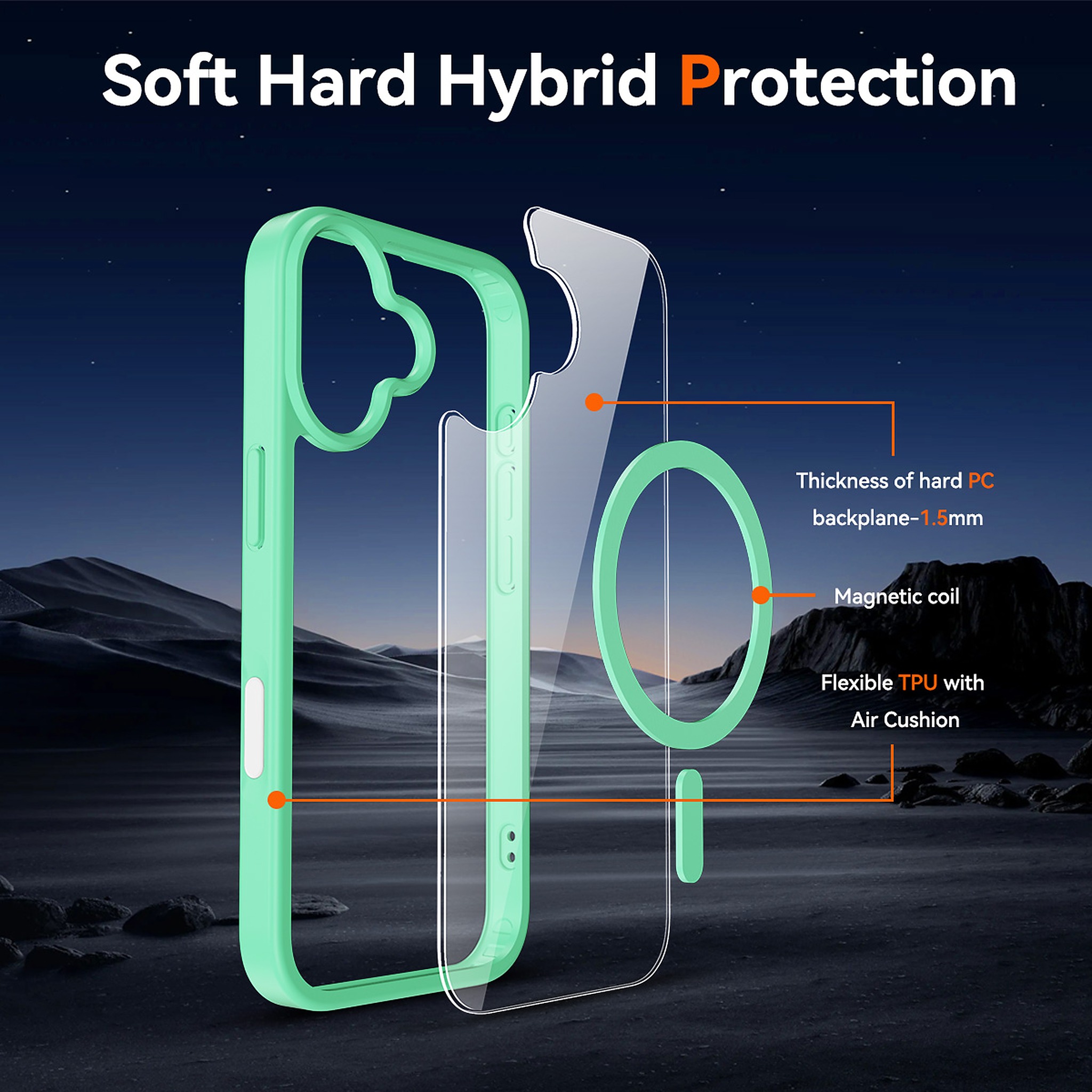 SendaFit Clear Two-in-One Touch Camera-Button Case for iPhone 17 detail 33