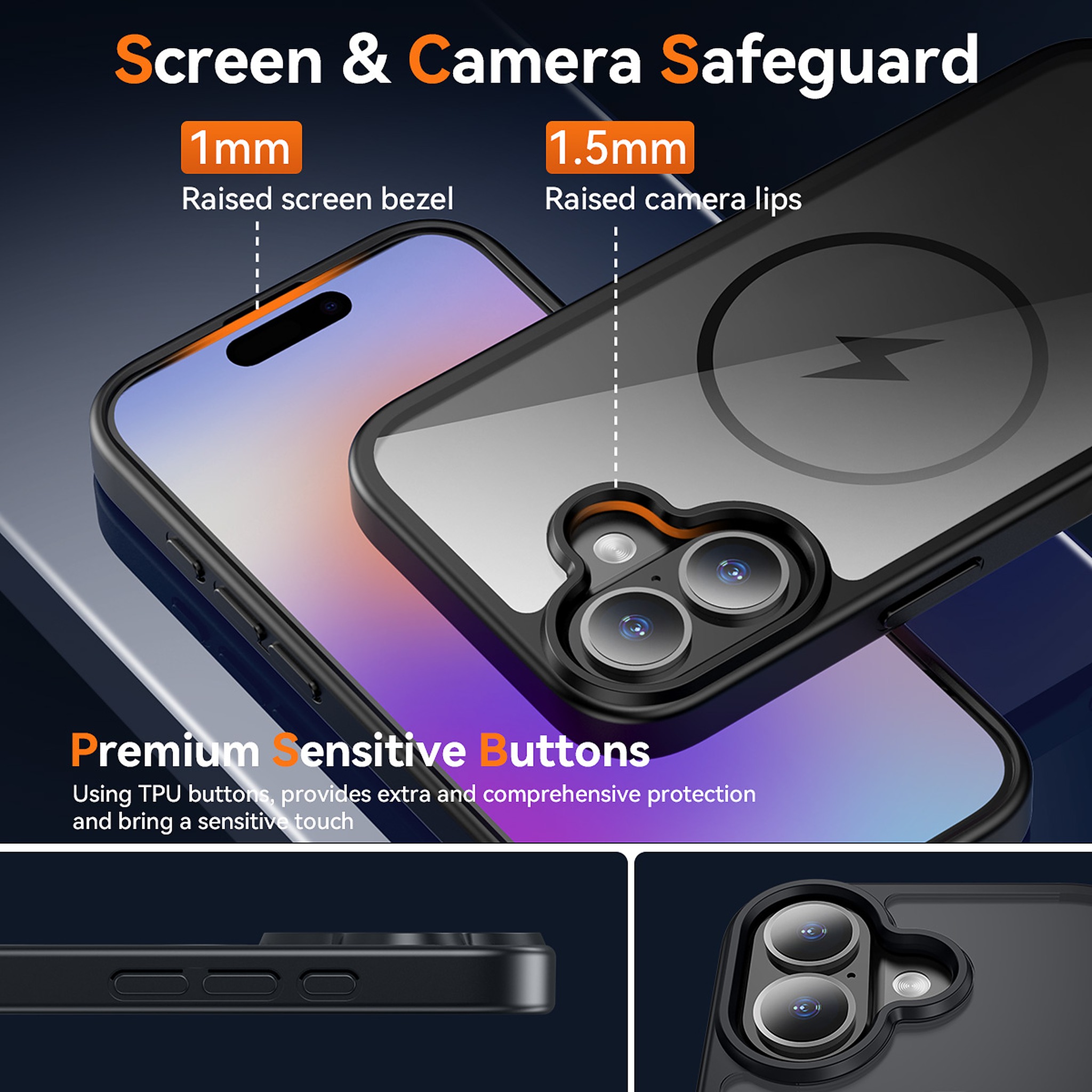 SendaFit Clear Two-in-One Touch Camera-Button Case for iPhone 17 detail 36