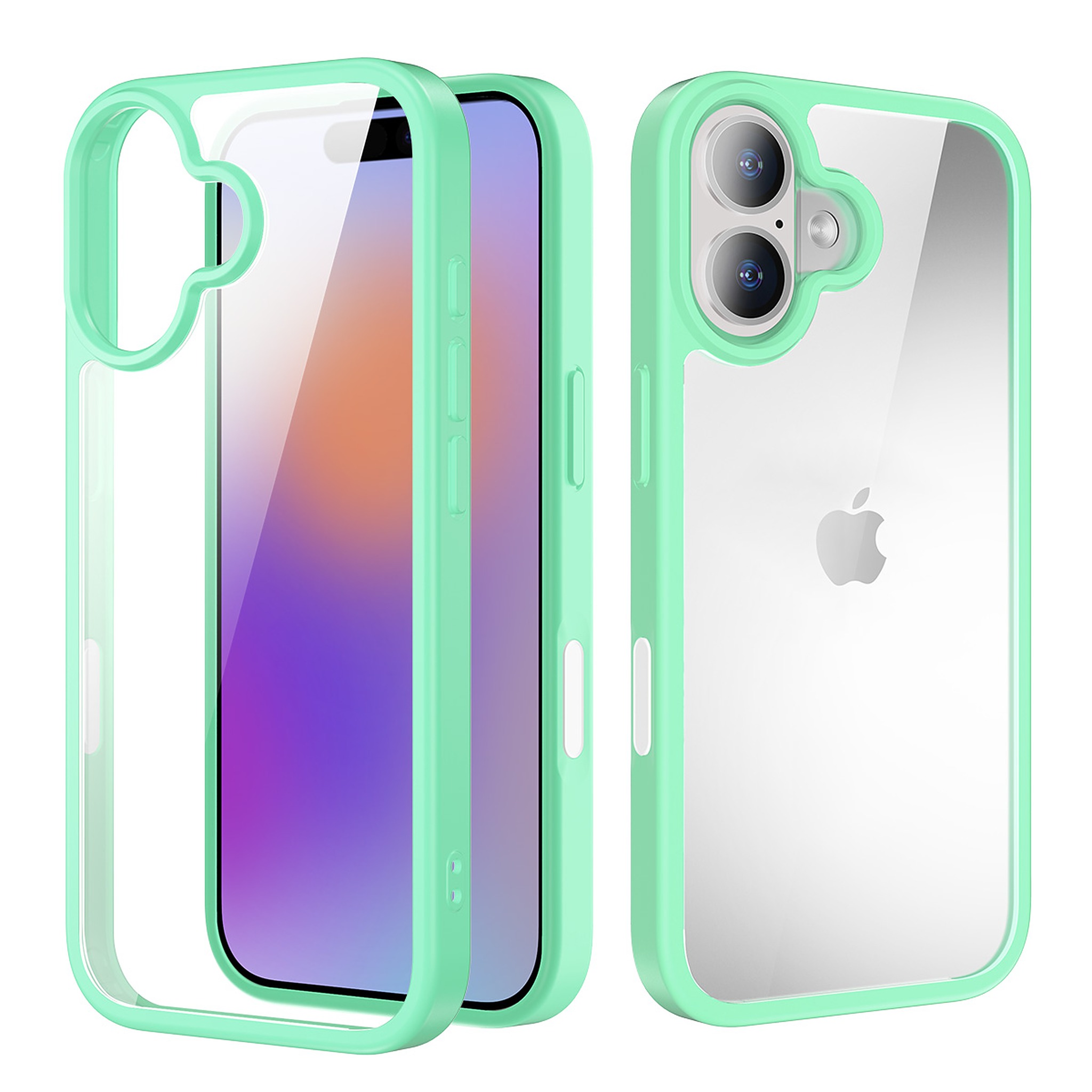 SendaFit Clear Two-in-One Camera-Button Case for iPhone 17 - Ice Green