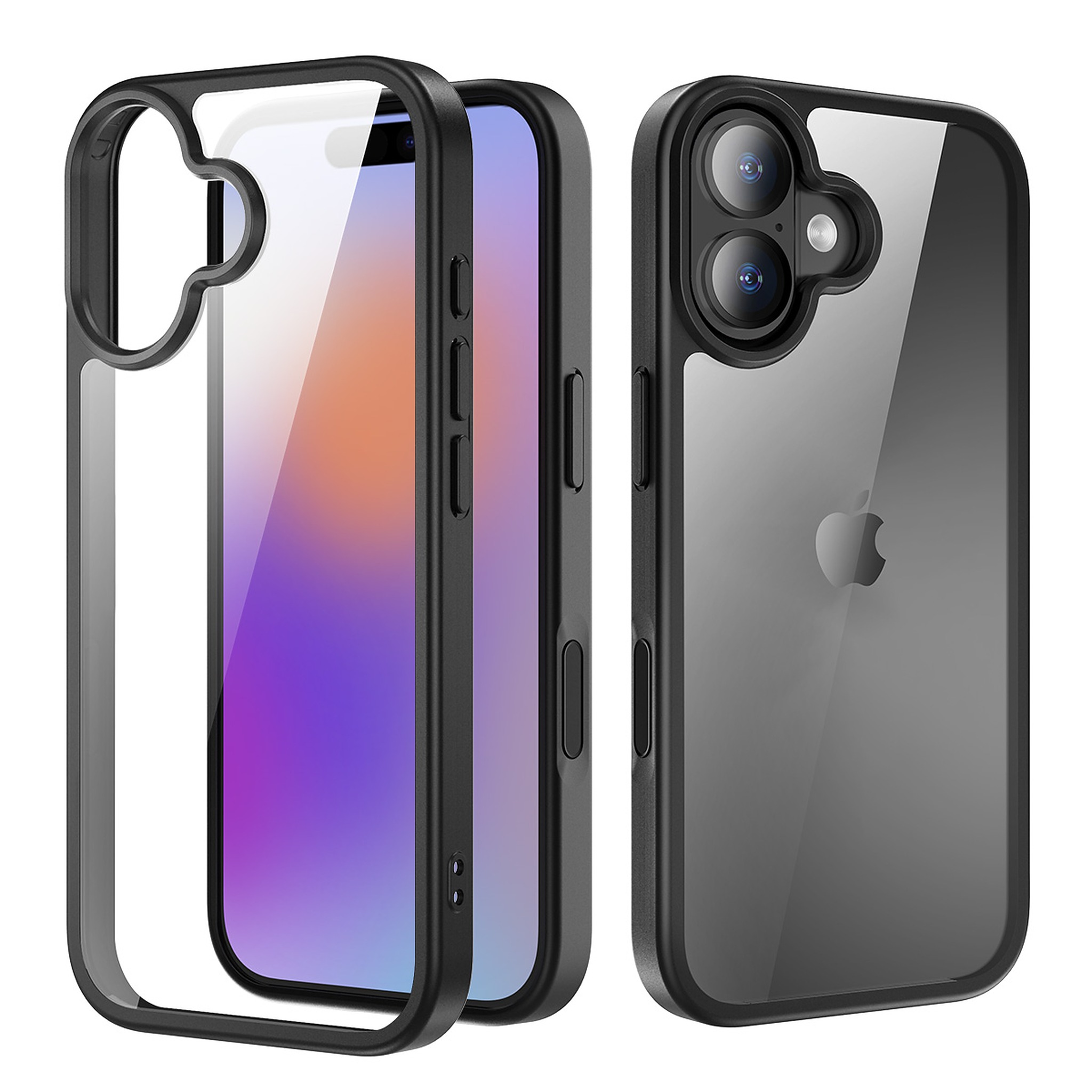 SendaFit Clear Two-in-One Camera-Button Case for iPhone 17 - Matte Black