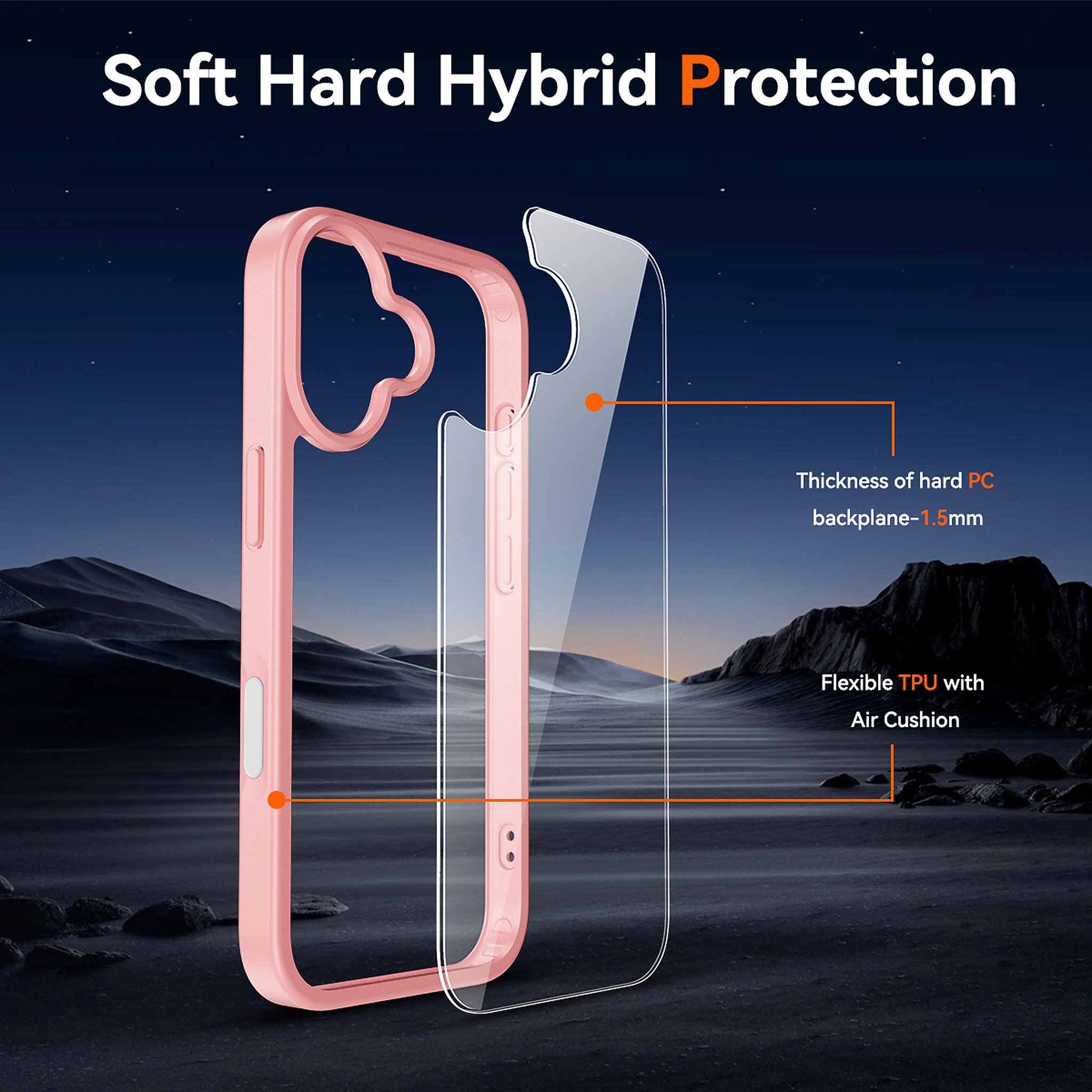 SendaFit Clear Two-in-One Camera-Button Case for iPhone 17 detail 1