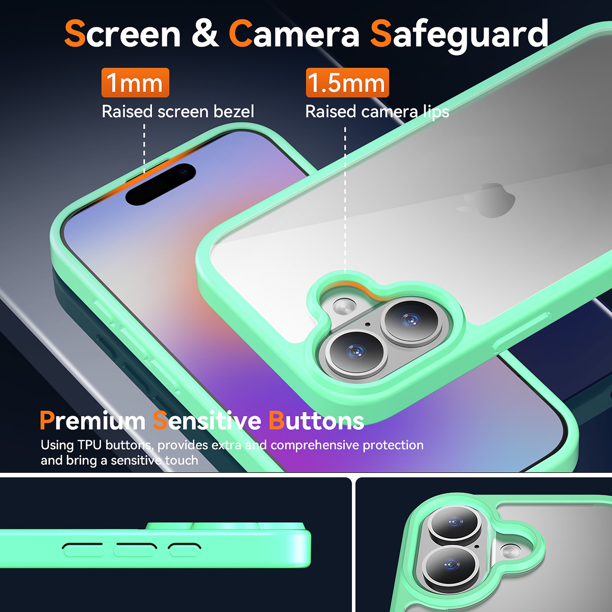 SendaFit Clear Two-in-One Camera-Button Case for iPhone 17 detail 12
