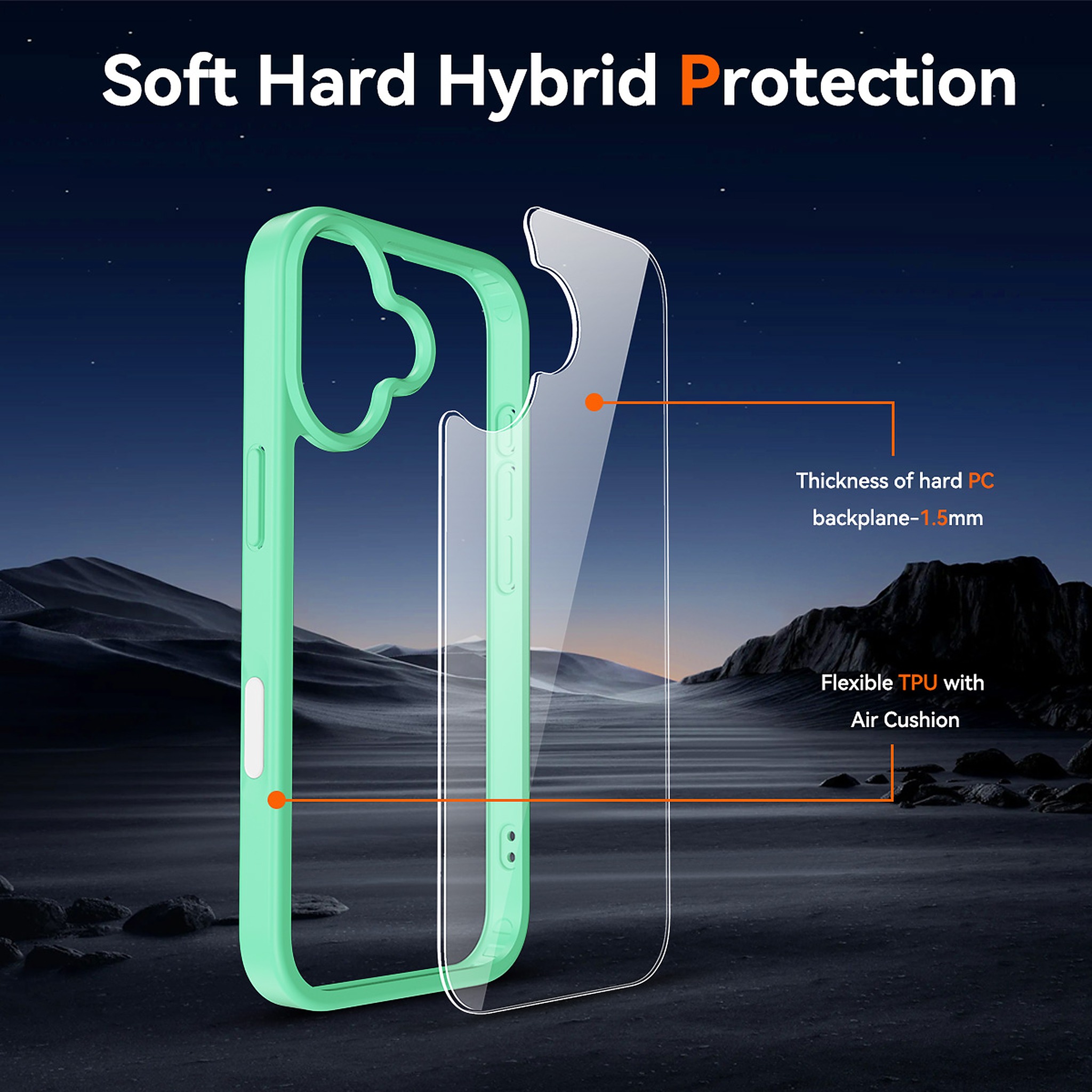SendaFit Clear Two-in-One Camera-Button Case for iPhone 17 detail 14