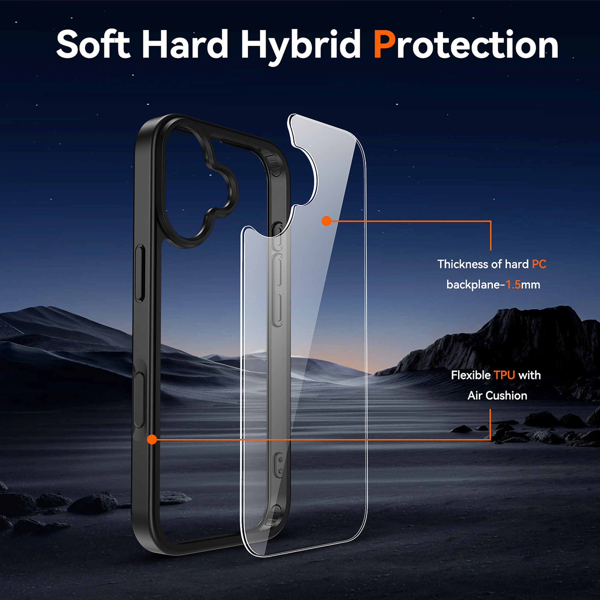 SendaFit Clear Two-in-One Camera-Button Case for iPhone 17 detail 16