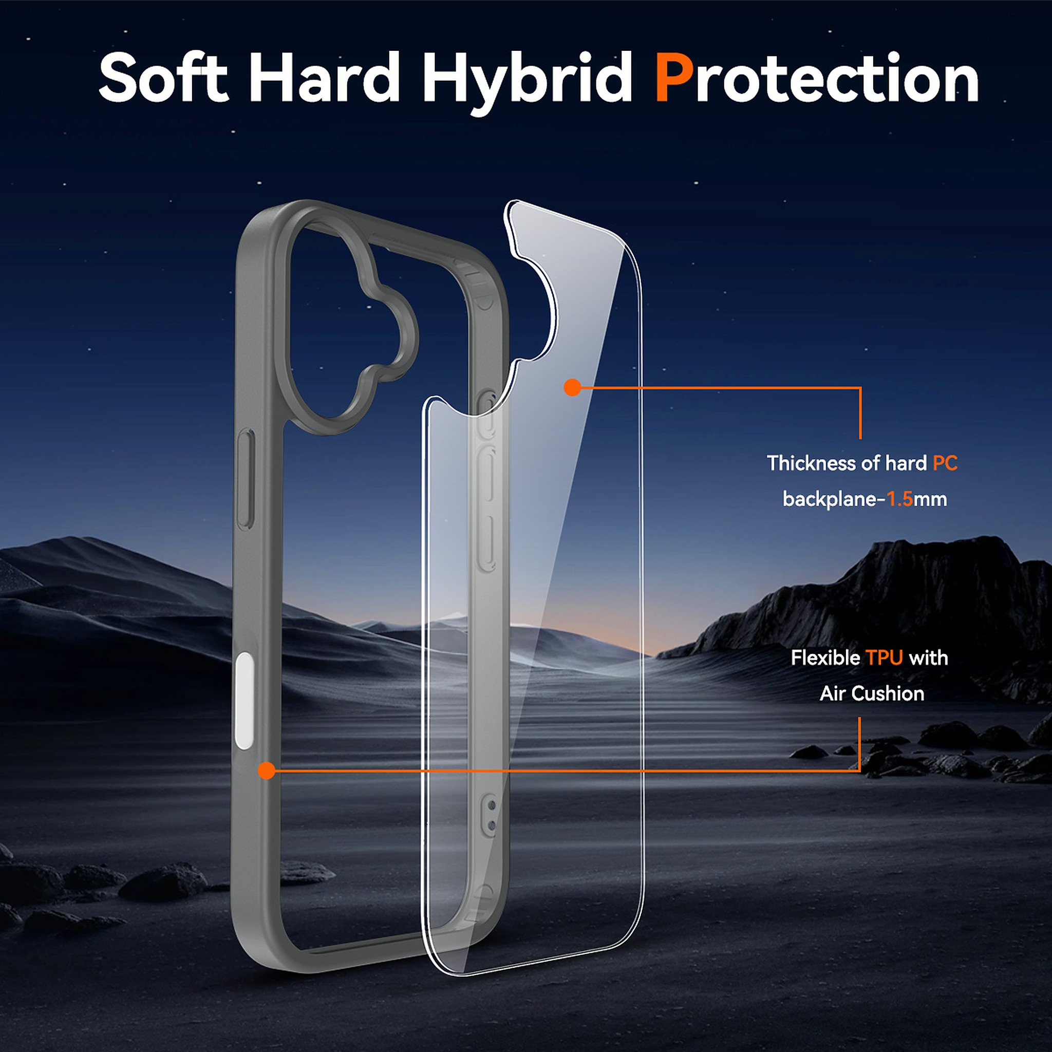 SendaFit Clear Two-in-One Camera-Button Case for iPhone 17 detail 19