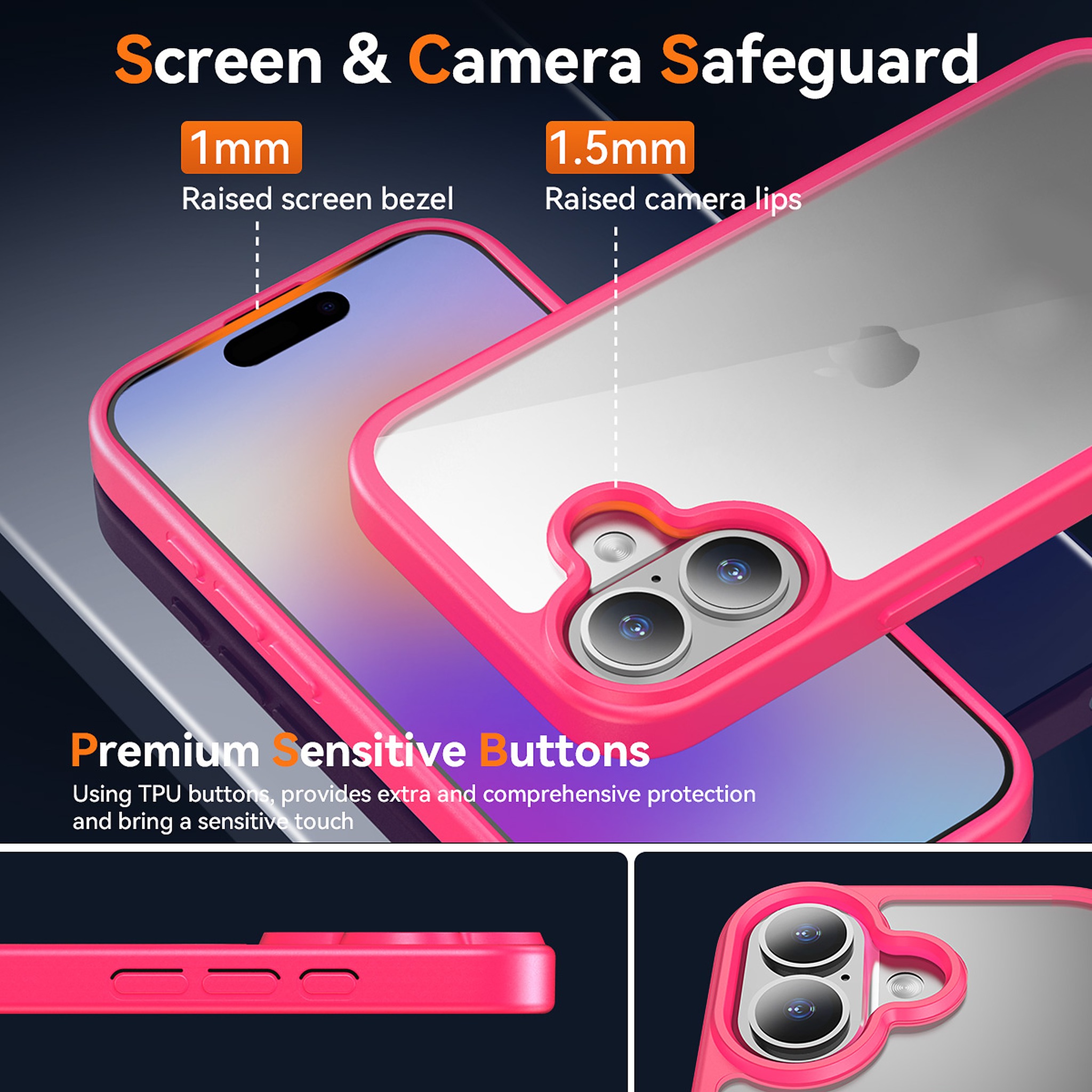 SendaFit Clear Two-in-One Camera-Button Case for iPhone 17 detail 2