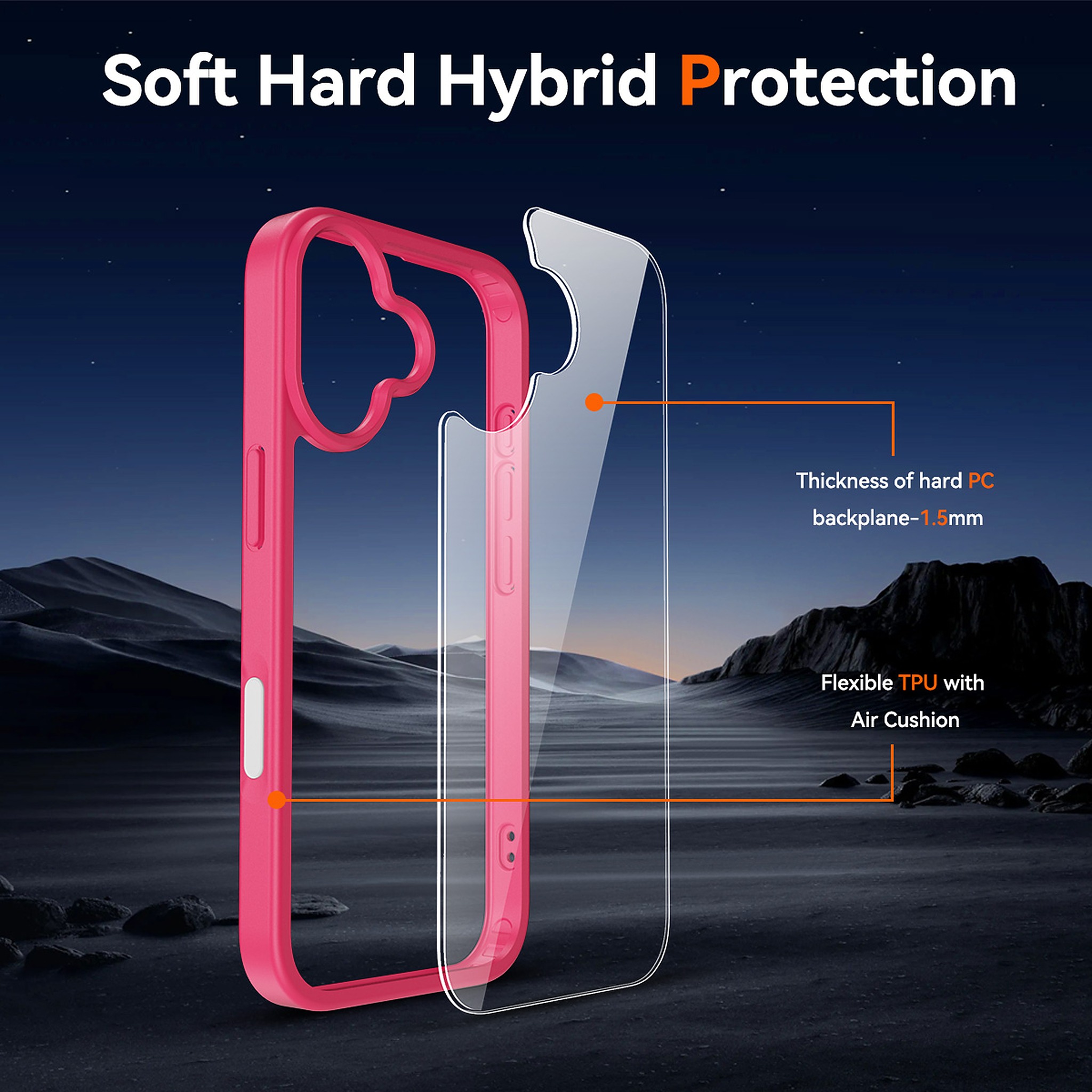SendaFit Clear Two-in-One Camera-Button Case for iPhone 17 detail 4