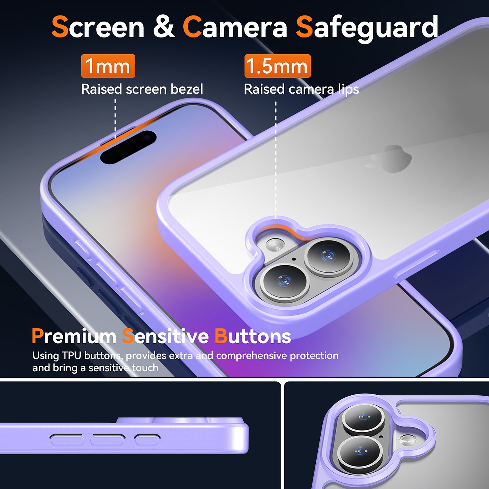 SendaFit Clear Two-in-One Camera-Button Case for iPhone 17 detail 5