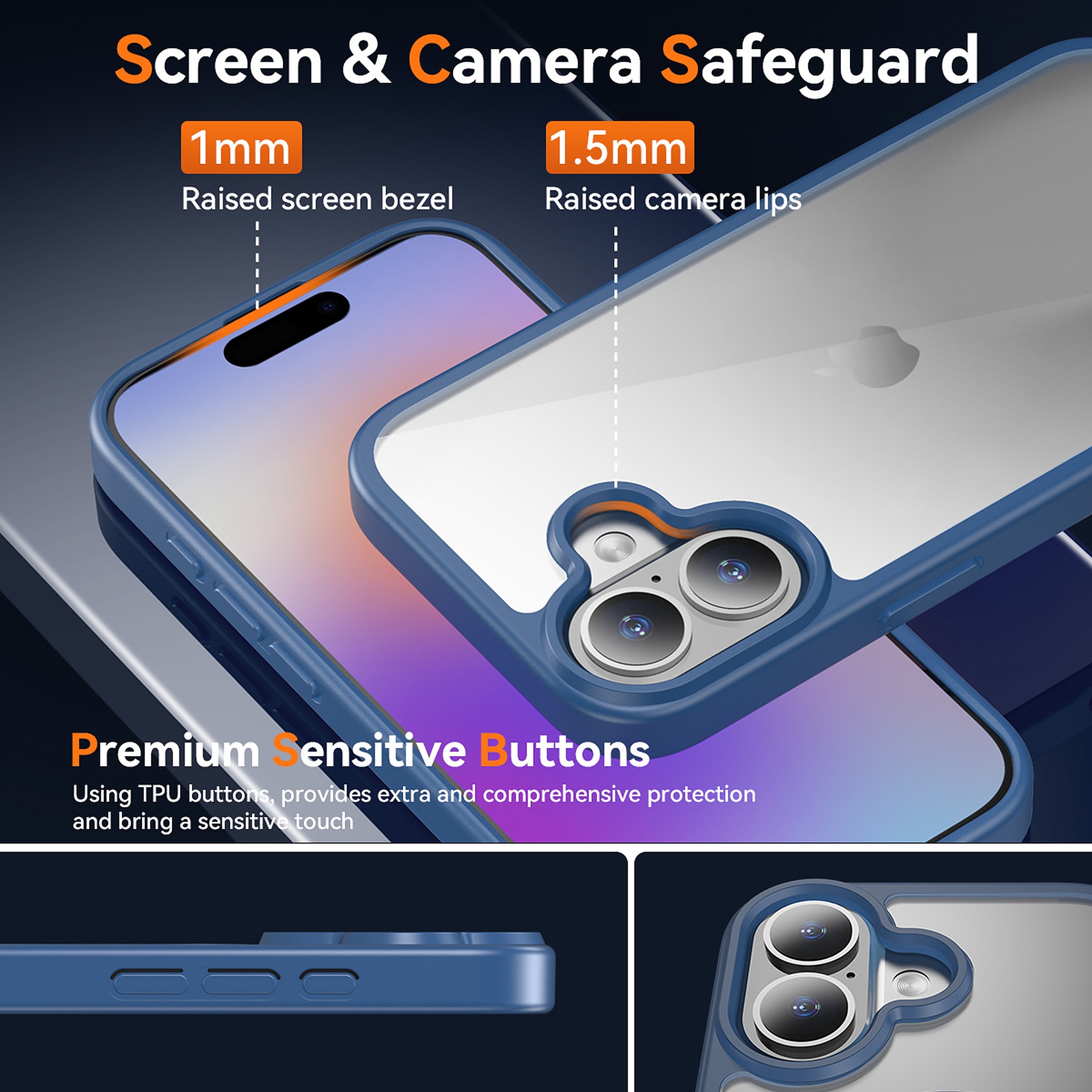SendaFit Clear Two-in-One Camera-Button Case for iPhone 17 detail 8