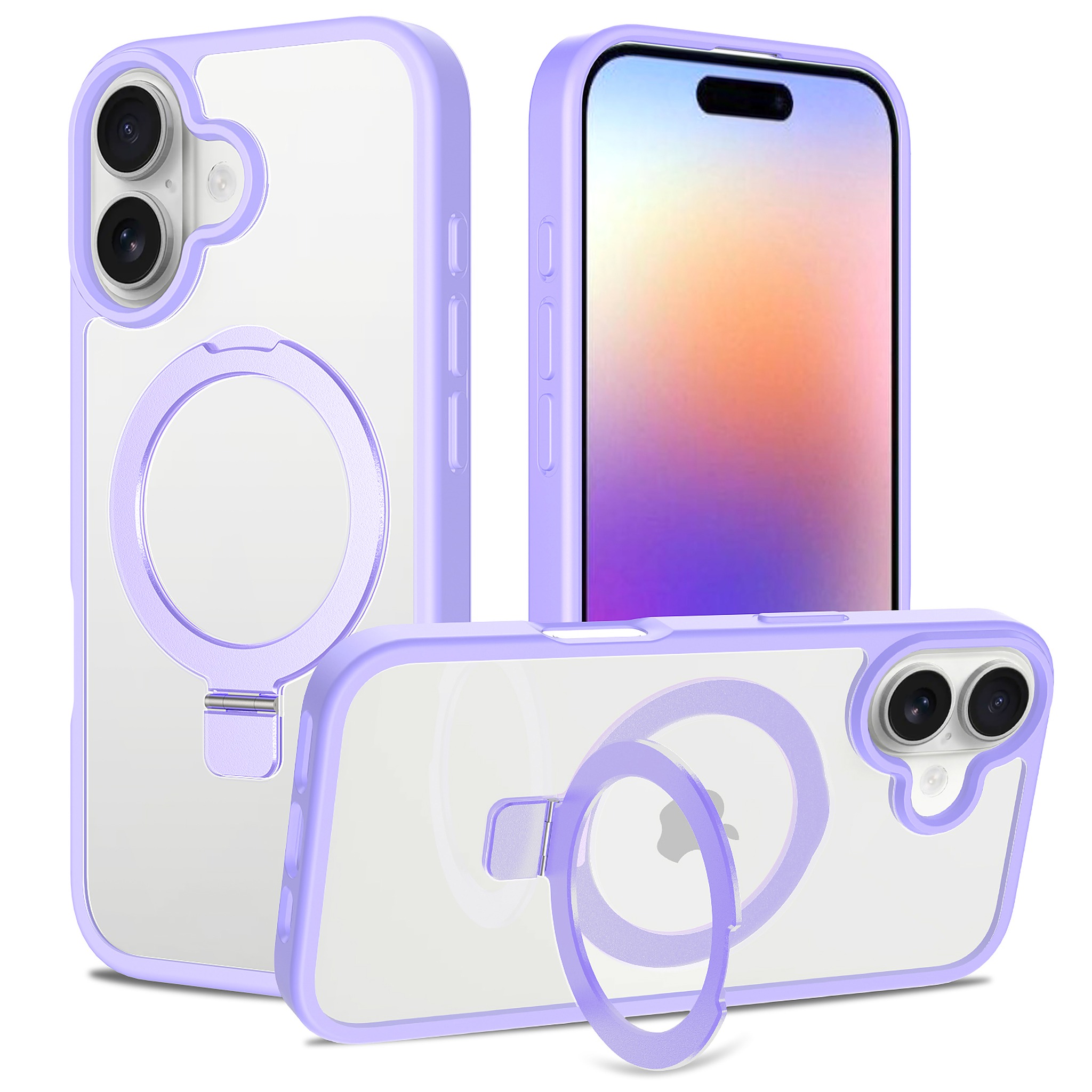 SendaFit Clear Racket-Stand Case for iPhone 17 - Light Purple