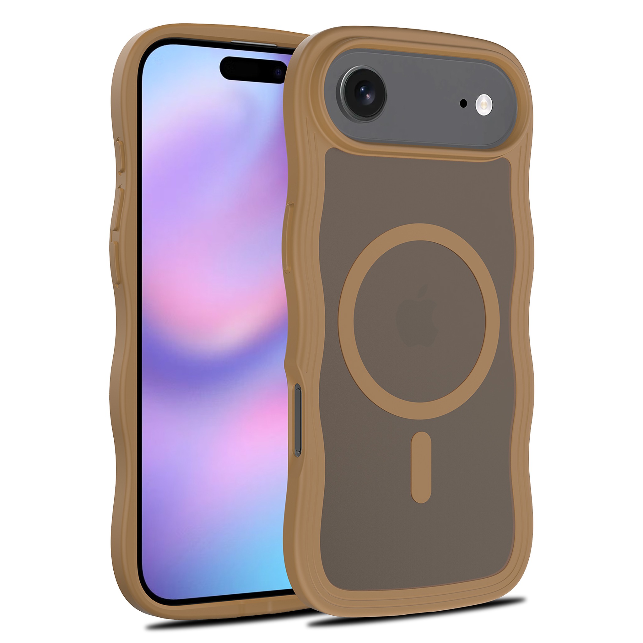 SendaFit Wavy Matte Two-in-One MagSafe Case for iPhone 17 Air - Coffee Brown