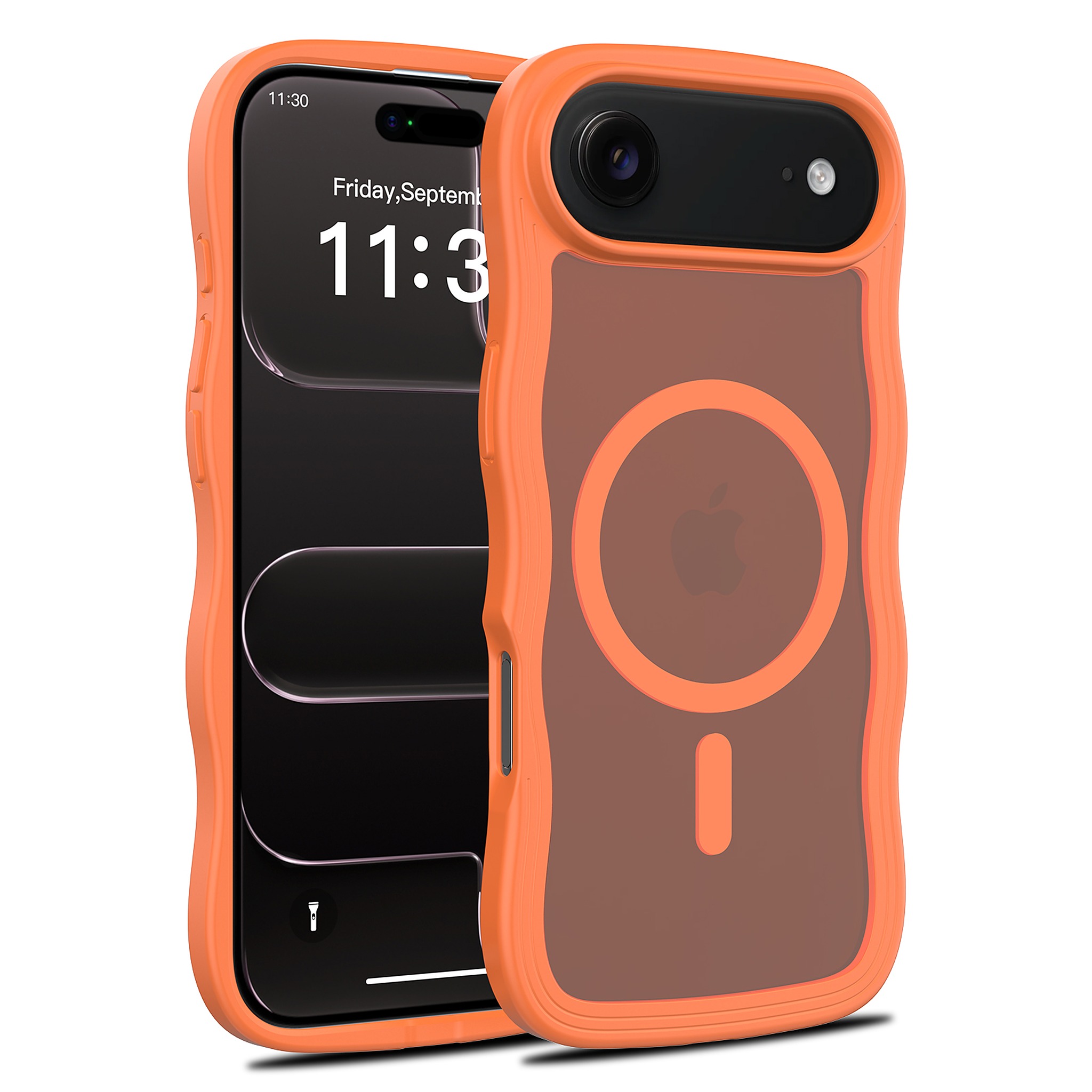 SendaFit Wavy Matte Two-in-One MagSafe Case for iPhone 17 Air - Orange