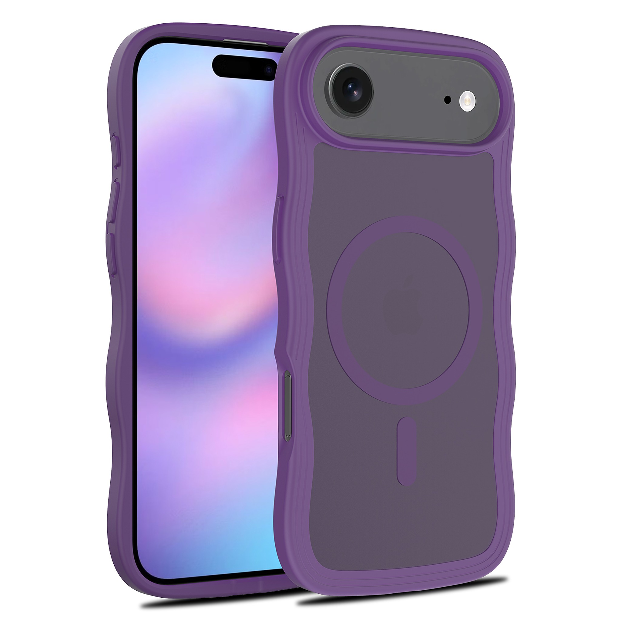 SendaFit Wavy Matte Two-in-One MagSafe Case for iPhone 17 Air - Deep Purple