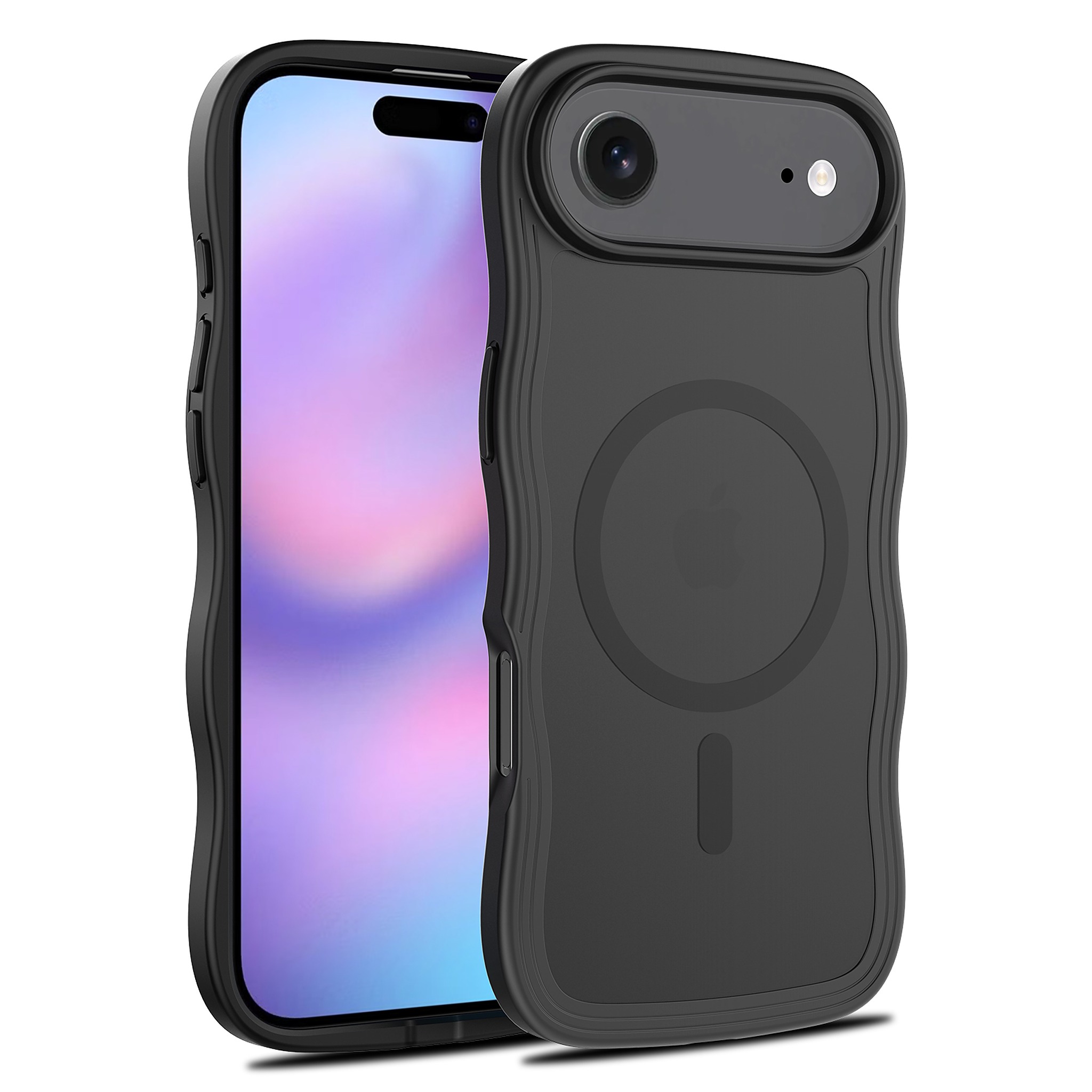 SendaFit Wavy Matte Two-in-One MagSafe Case for iPhone 17 Air - Matte Black