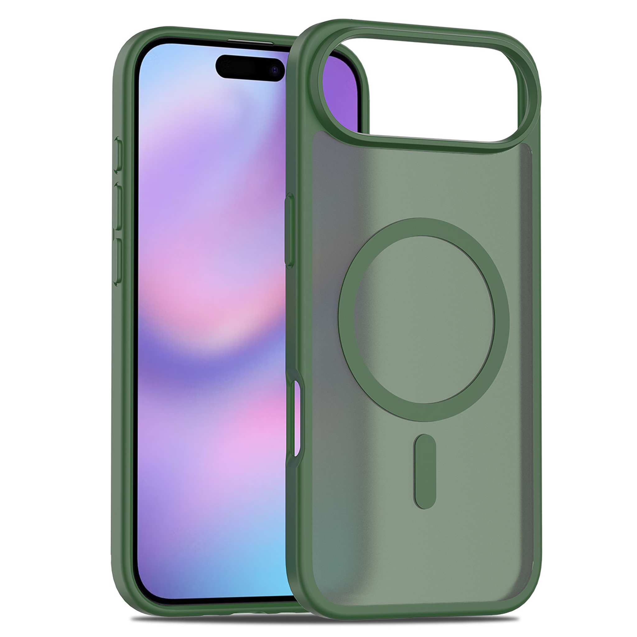 SendaFit Matte Skin-Feel Two-in-One MagSafe Case for iPhone 17 Air - Dark Green