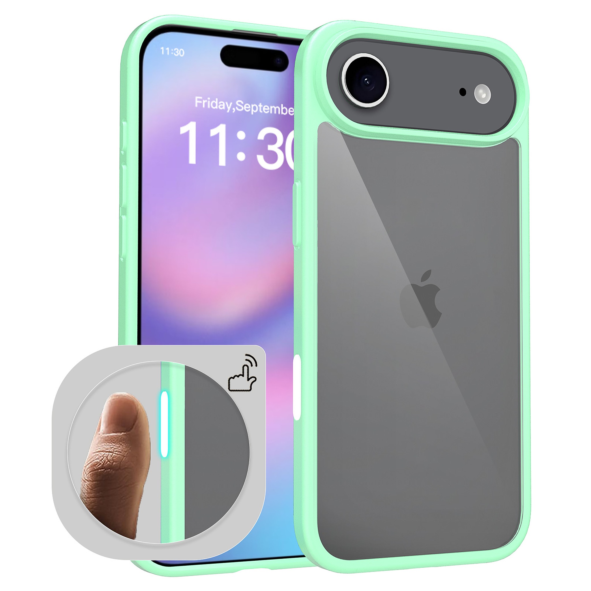 SendaFit Clear Two-in-One Camera-Button Case for iPhone 17 Air - Ice Green