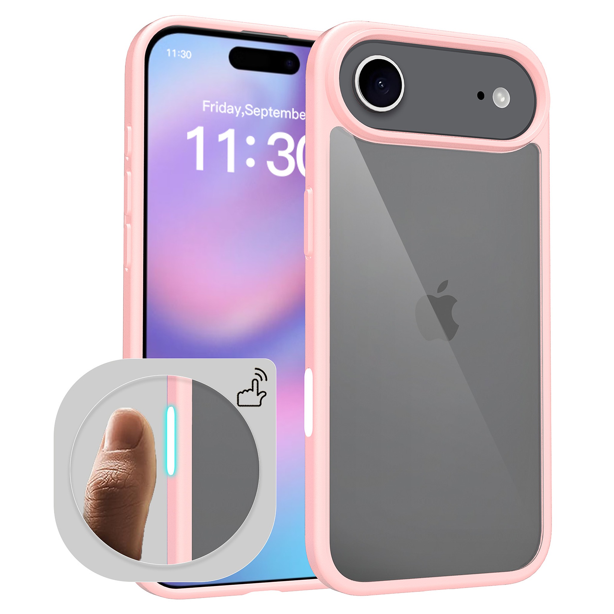 SendaFit Clear Two-in-One Camera-Button Case for iPhone 17 Air - Light Pink