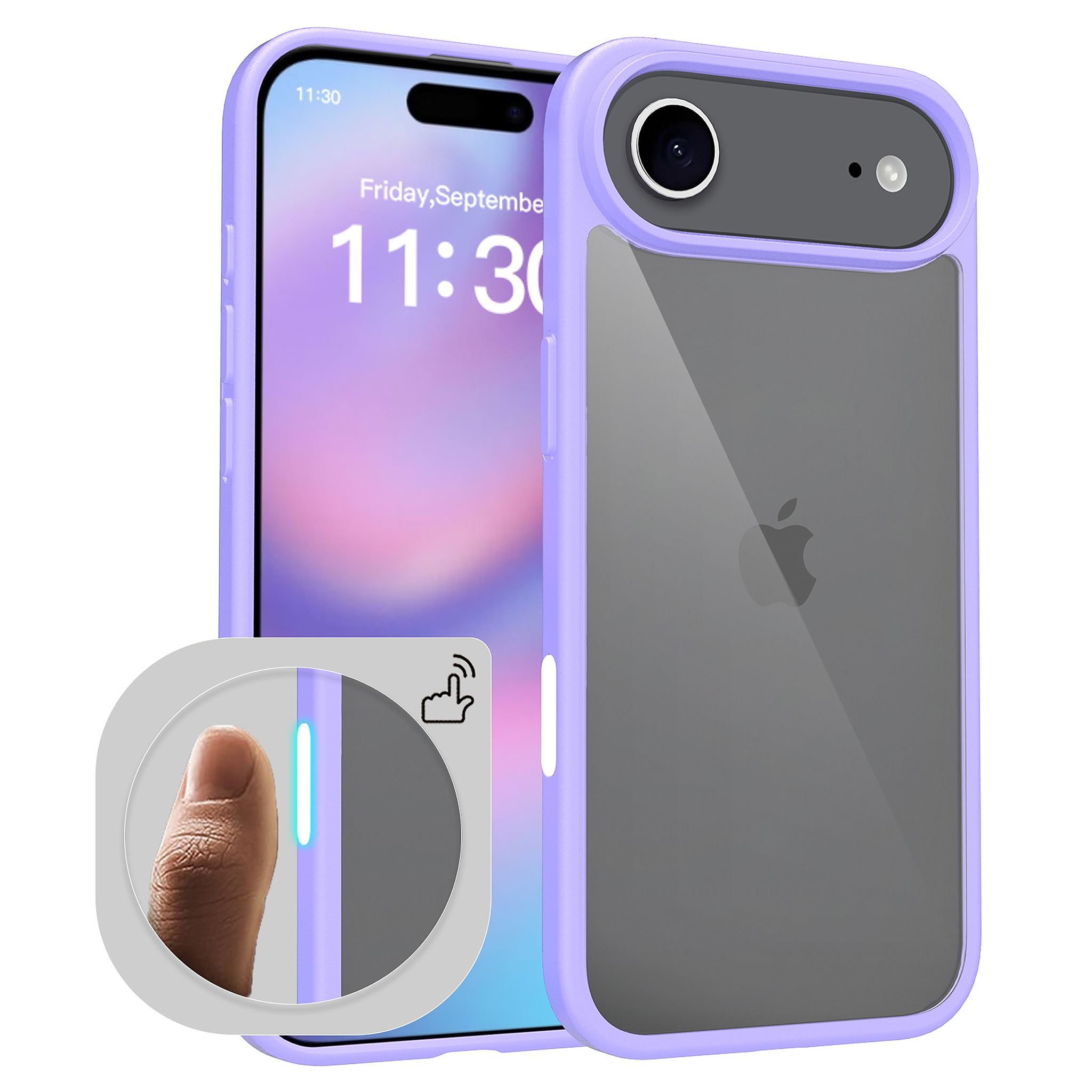 SendaFit Clear Two-in-One Camera-Button Case for iPhone 17 Air - Light Purple