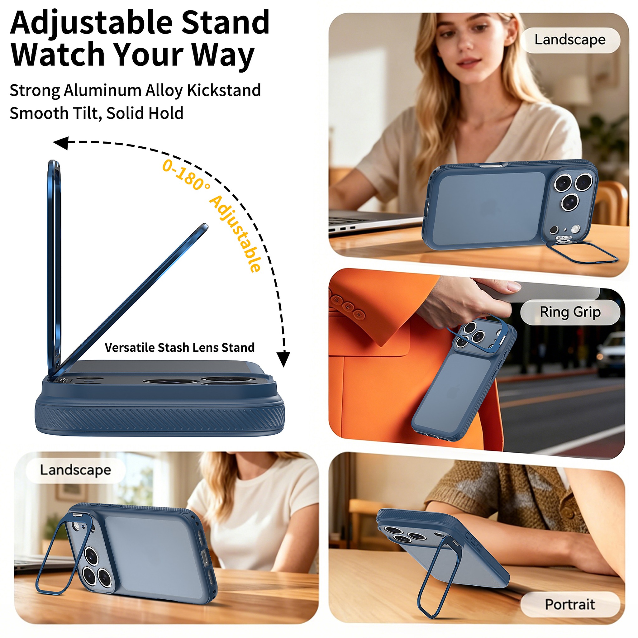 SendaFit Precise-Cutout Camera Stand Case for iPhone 17 Pro detail 1