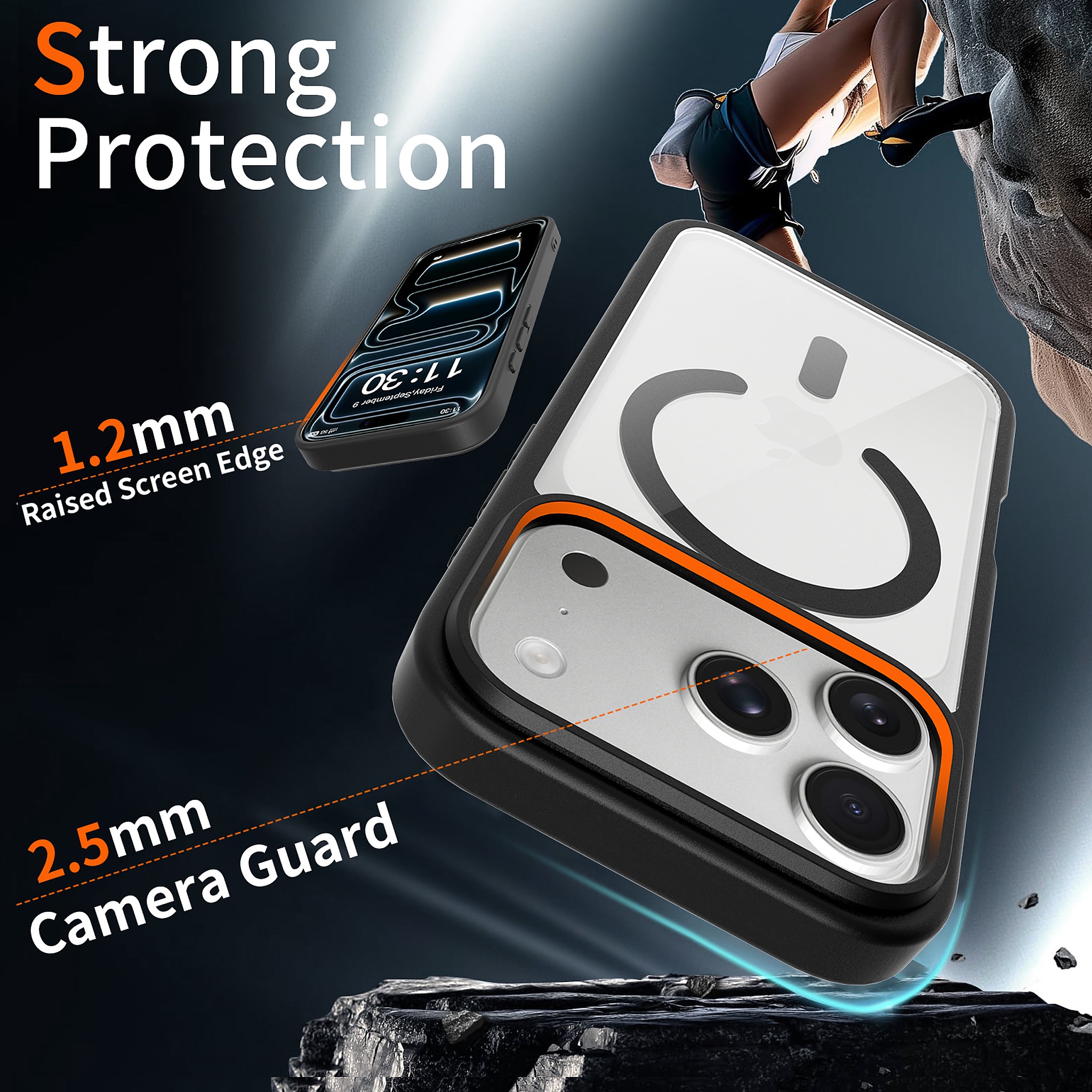 SendaFit Clear Two-in-One MagSafe Case for iPhone 17 Pro detail 1