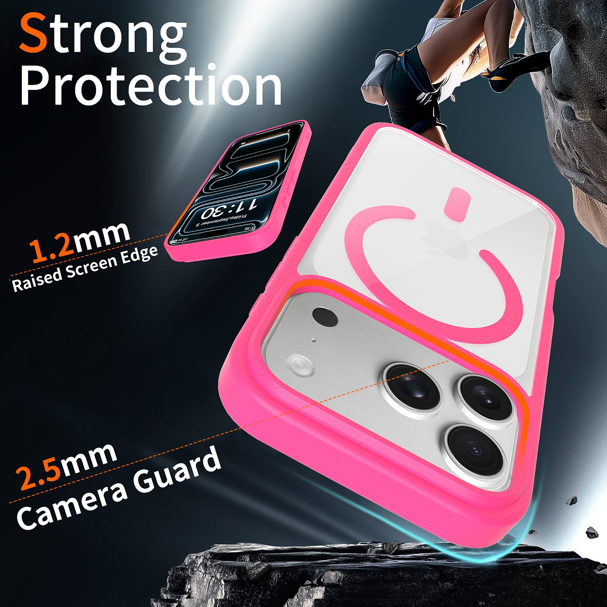 SendaFit Clear Two-in-One MagSafe Case for iPhone 17 Pro detail 5