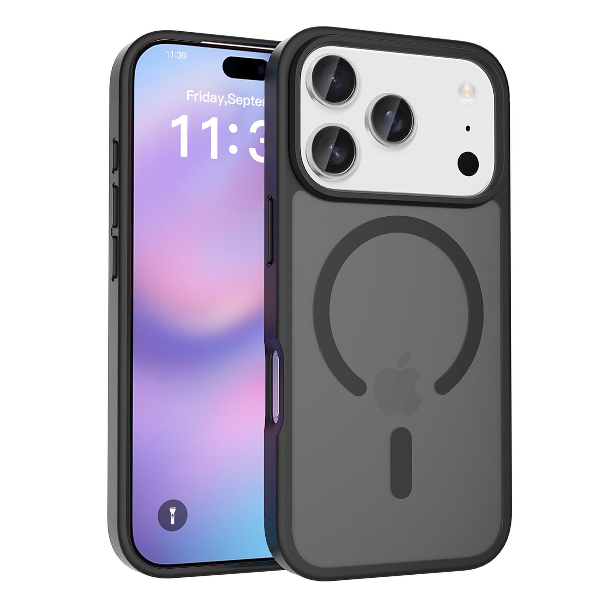 SendaFit Matte Skin-Feel Two-in-One MagSafe Cutout Case for iPhone 17 Pro - Matte Black
