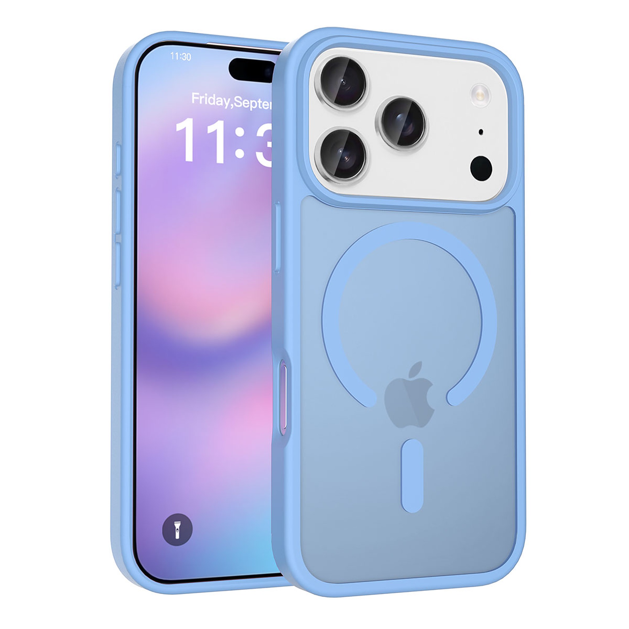 SendaFit Matte Skin-Feel Two-in-One MagSafe Cutout Case for iPhone 17 Pro - Sierra Blue
