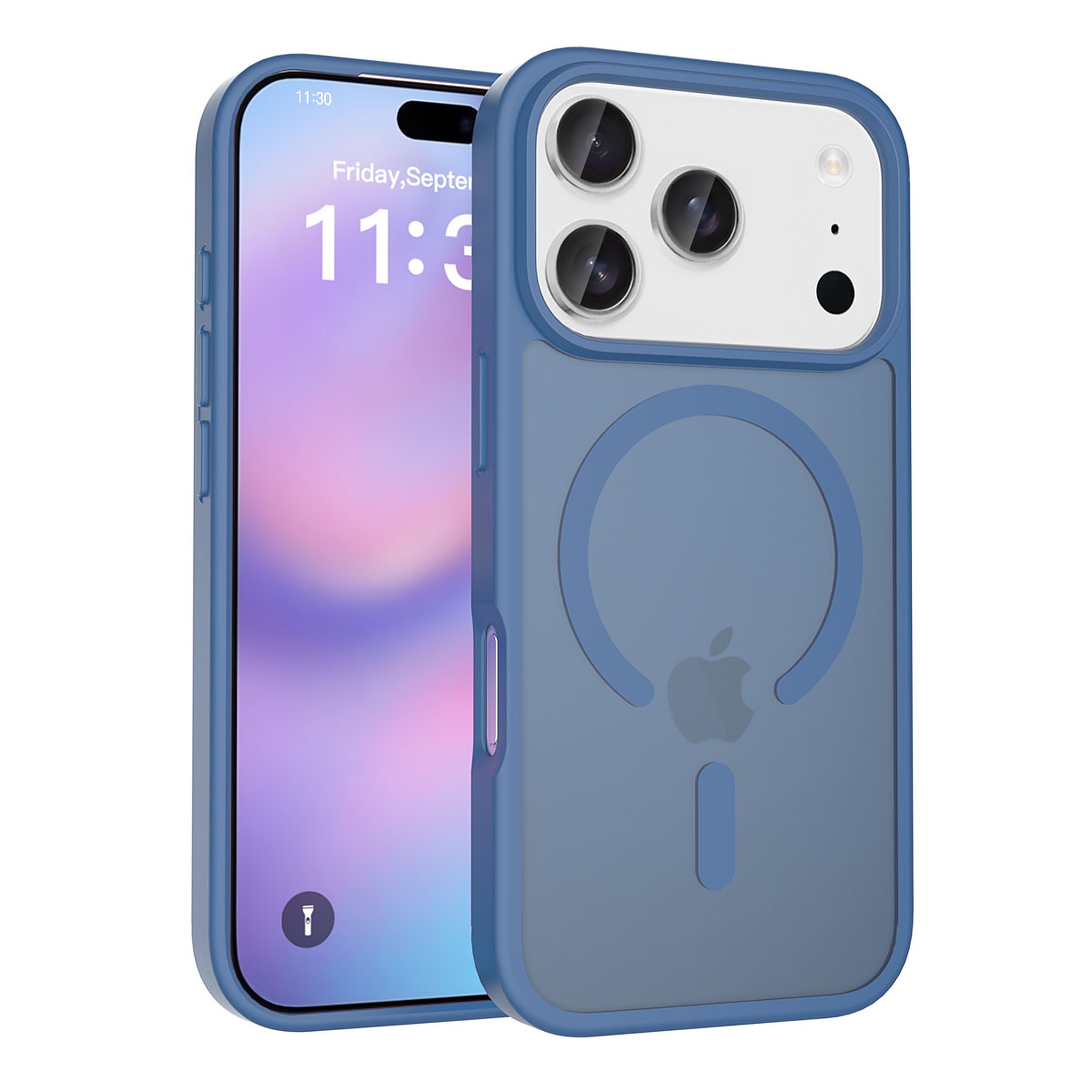 SendaFit Matte Skin-Feel Two-in-One MagSafe Cutout Case for iPhone 17 Pro - Royal Blue