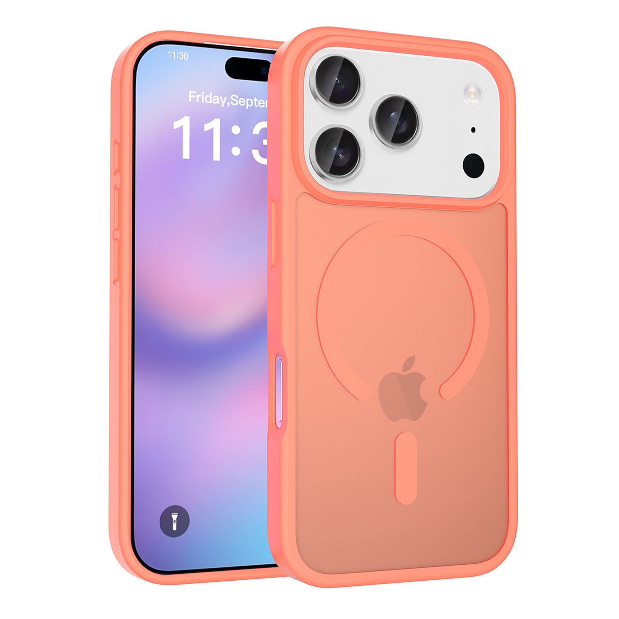 SendaFit Matte Skin-Feel Two-in-One MagSafe Cutout Case for iPhone 17 Pro - Orange