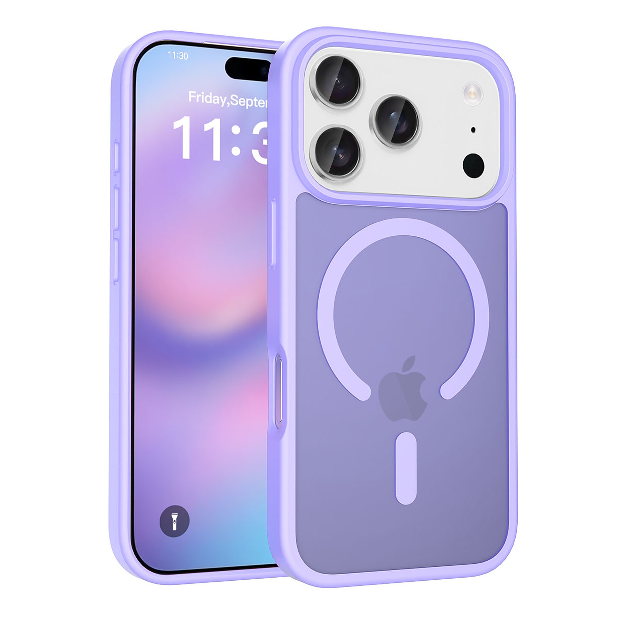 SendaFit Matte Skin-Feel Two-in-One MagSafe Cutout Case for iPhone 17 Pro - Light Purple