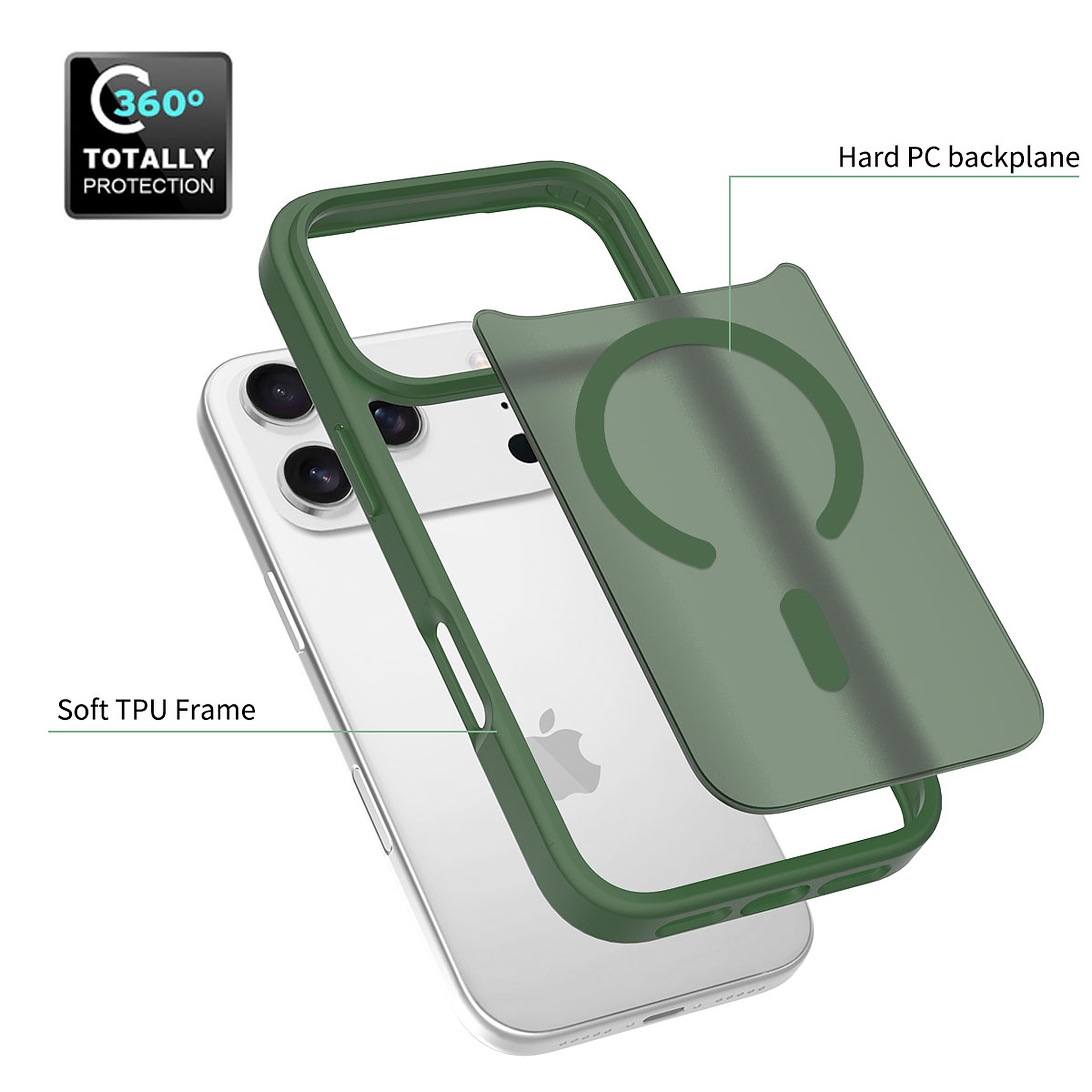 SendaFit Matte Skin-Feel Two-in-One MagSafe Cutout Case for iPhone 17 Pro detail 18