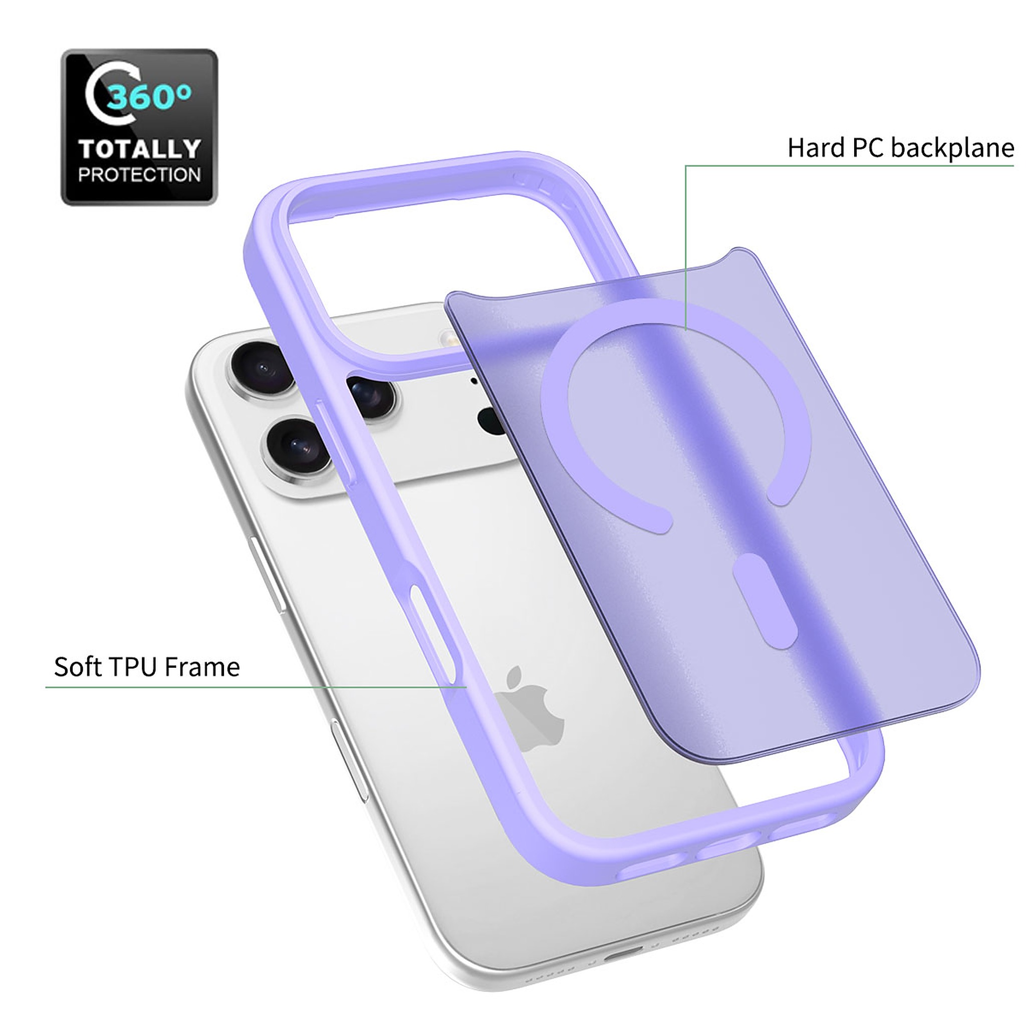 SendaFit Matte Skin-Feel Two-in-One MagSafe Cutout Case for iPhone 17 Pro detail 2