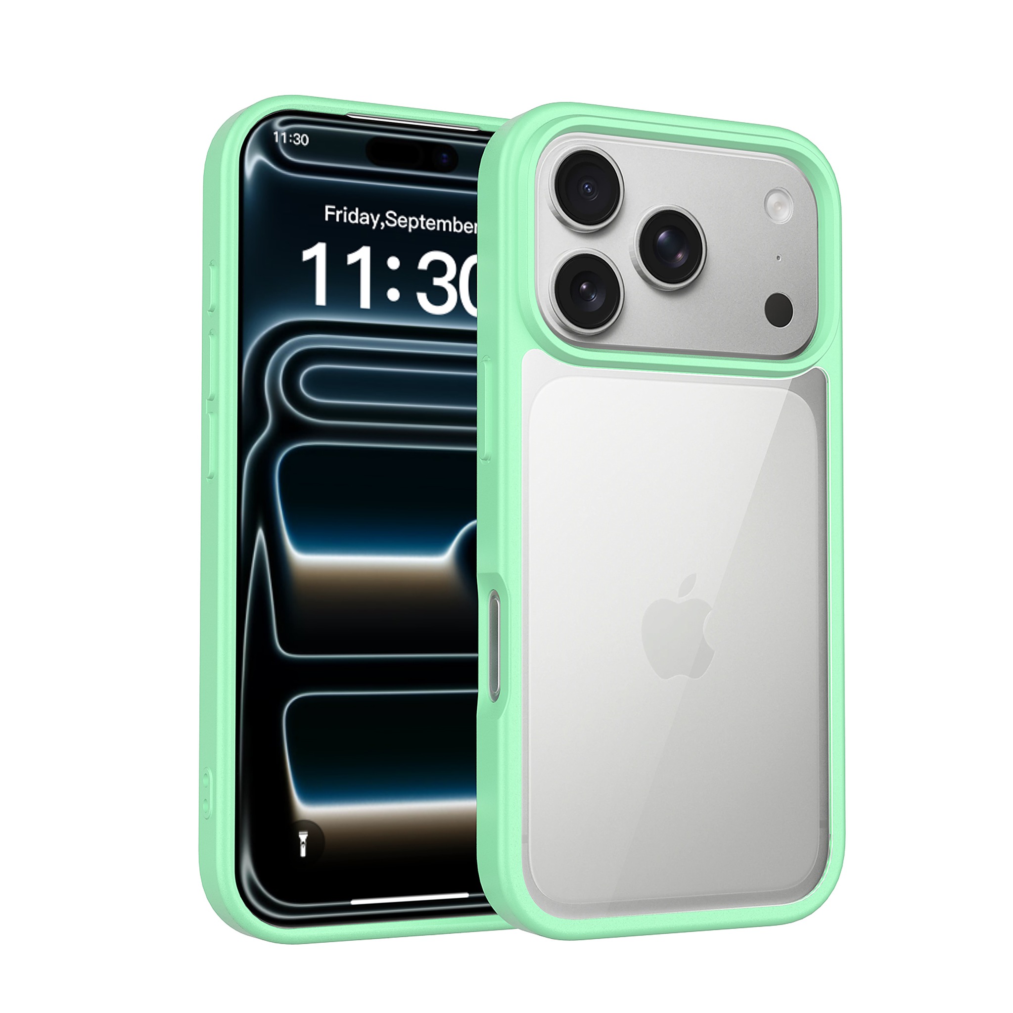 SendaFit Clear Two-in-One Case for iPhone 17 Pro - Ice Green