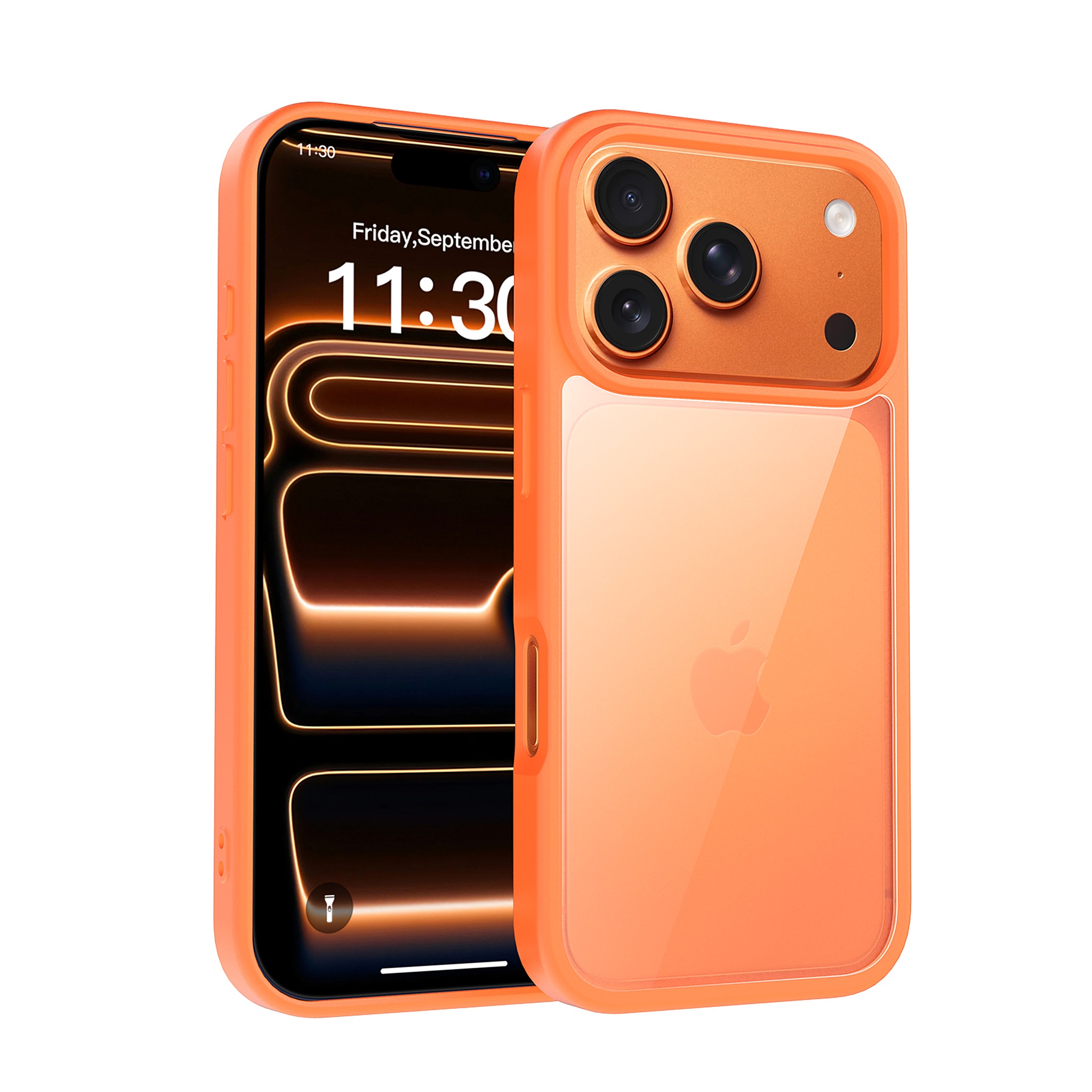 SendaFit Clear Two-in-One Case for iPhone 17 Pro - Orange