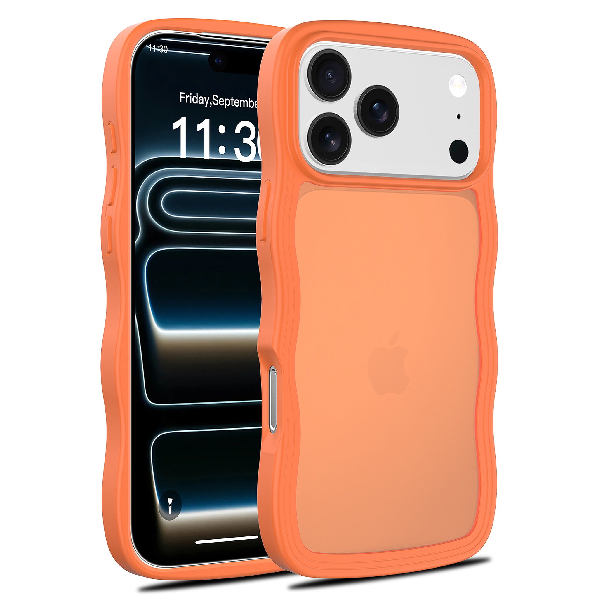 SendaFit Wavy Matte Two-in-One Case for iPhone 17 Pro Max - Orange