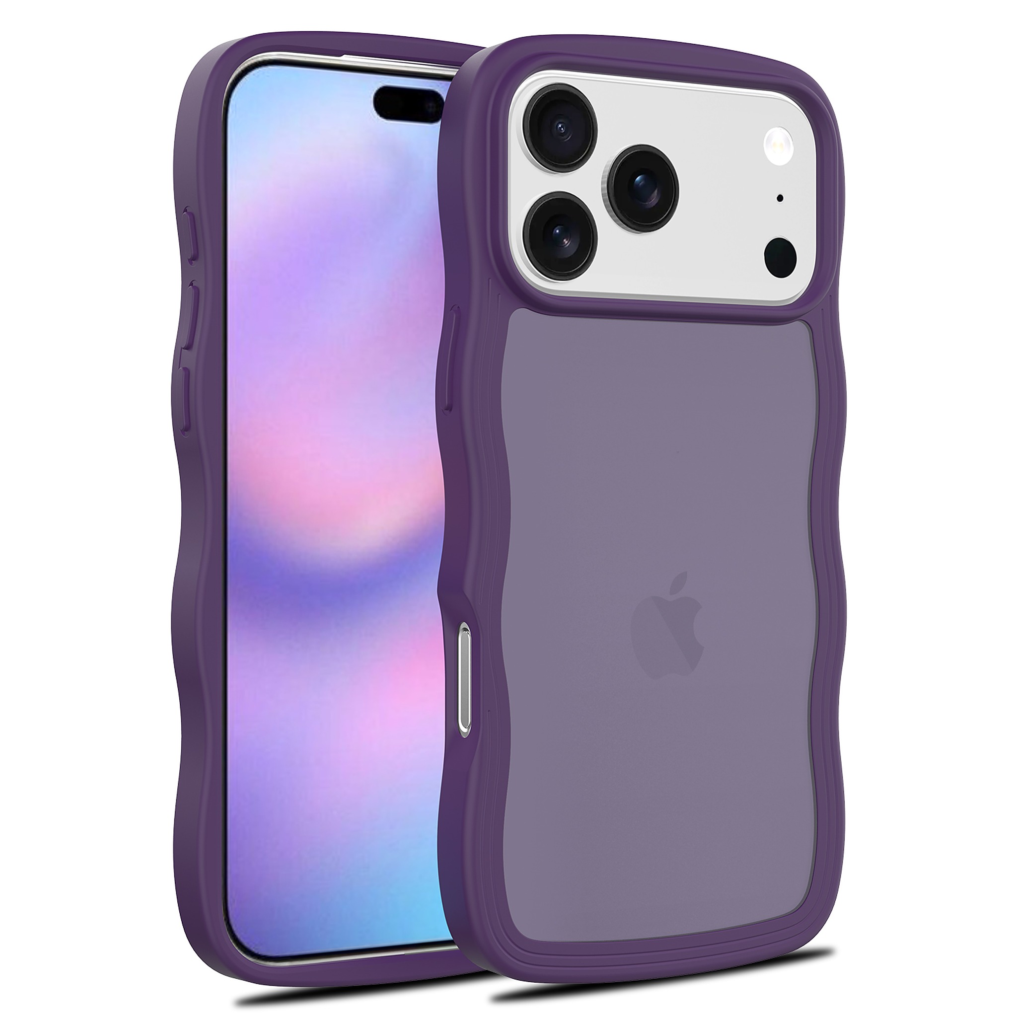 SendaFit Wavy Matte Two-in-One Case for iPhone 17 Pro Max - Deep Purple
