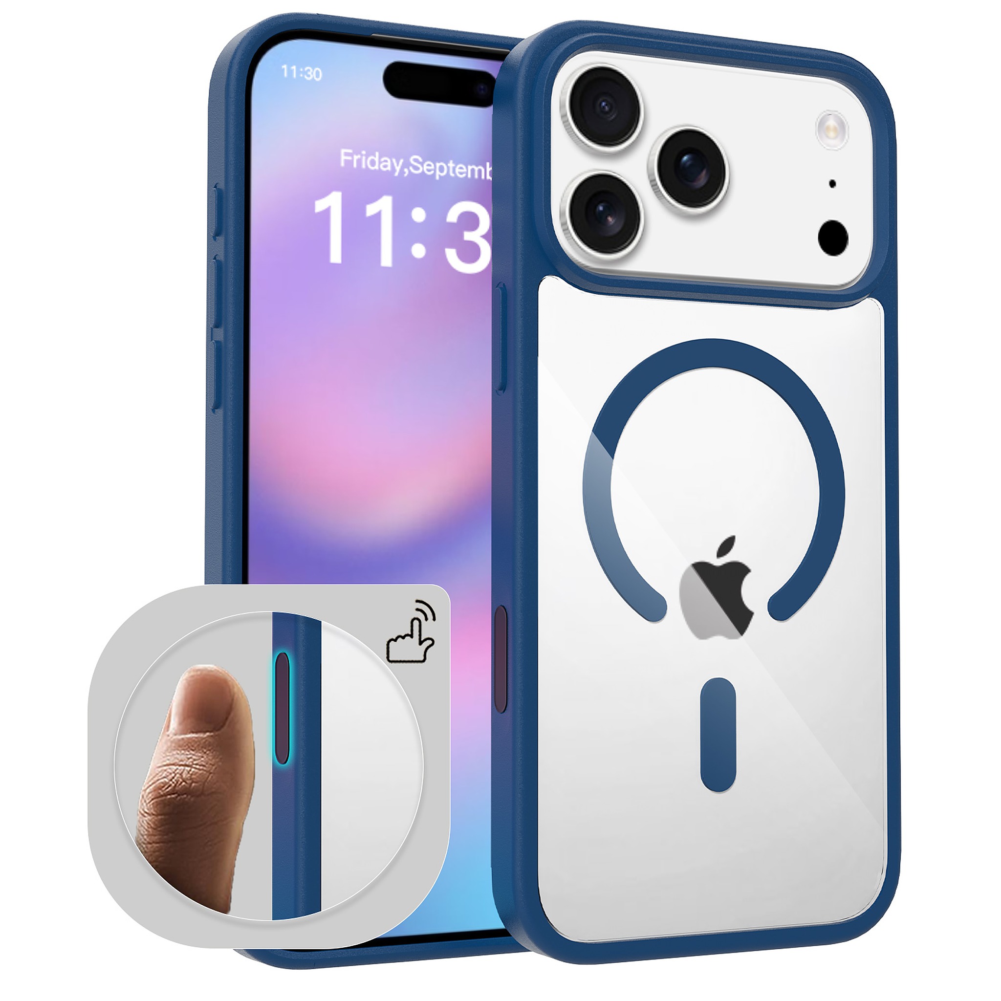 SendaFit Clear Two-in-One Camera-Button MagSafe Case for iPhone 17 Pro Max - Royal Blue