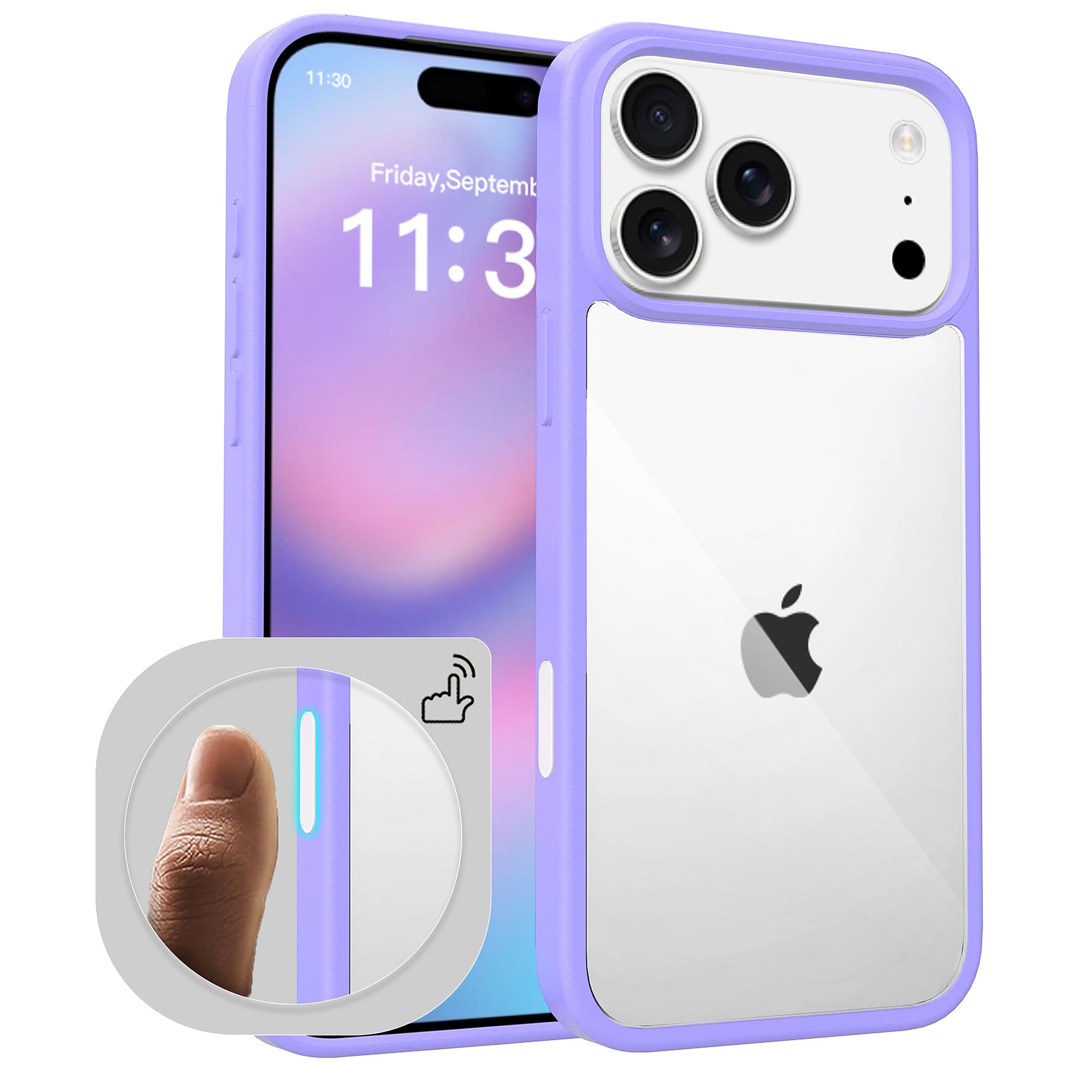 SendaFit Clear Two-in-One Camera-Button Case for iPhone 17 Pro Max - Light Purple