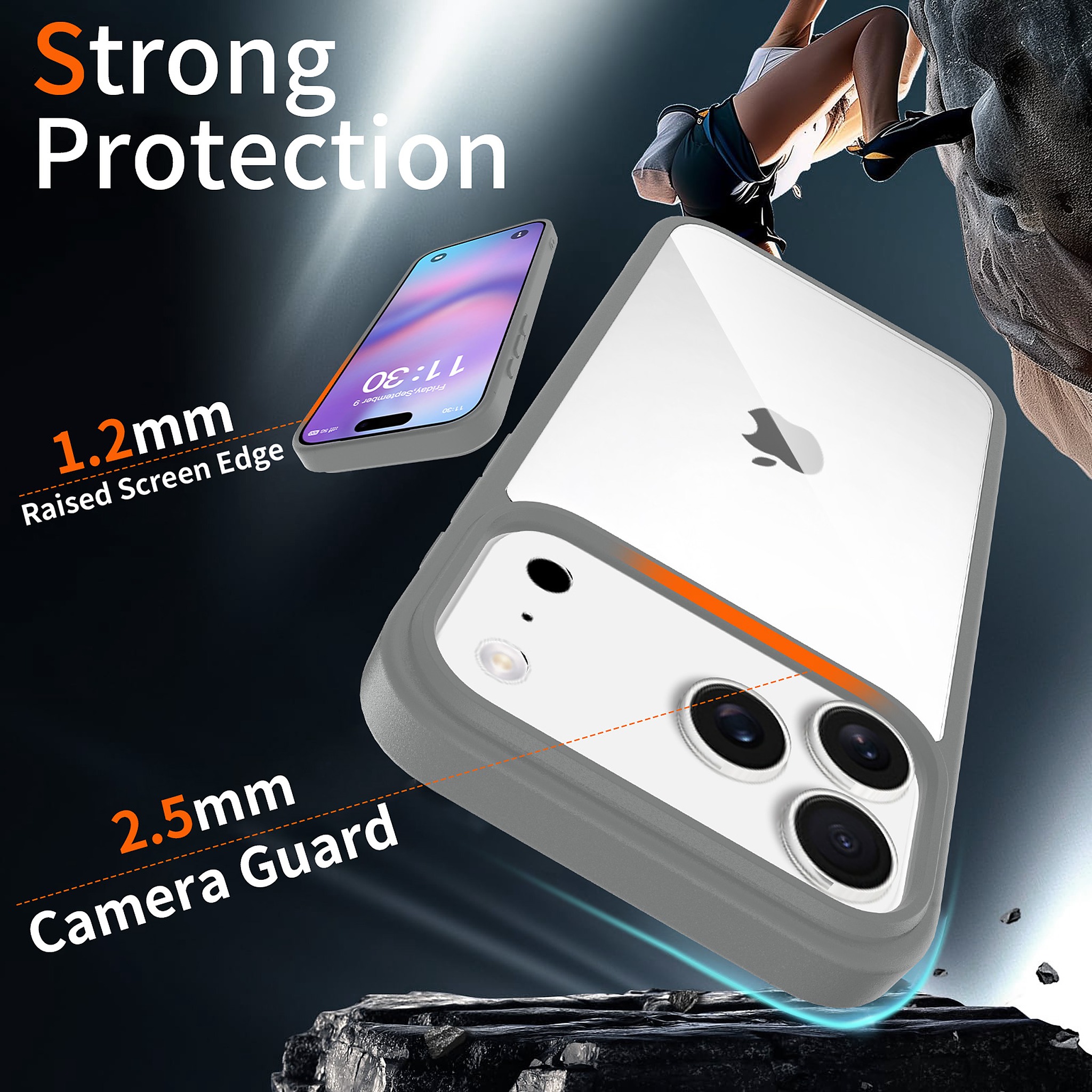SendaFit Clear Two-in-One Camera-Button Case for iPhone 17 Pro Max detail 1
