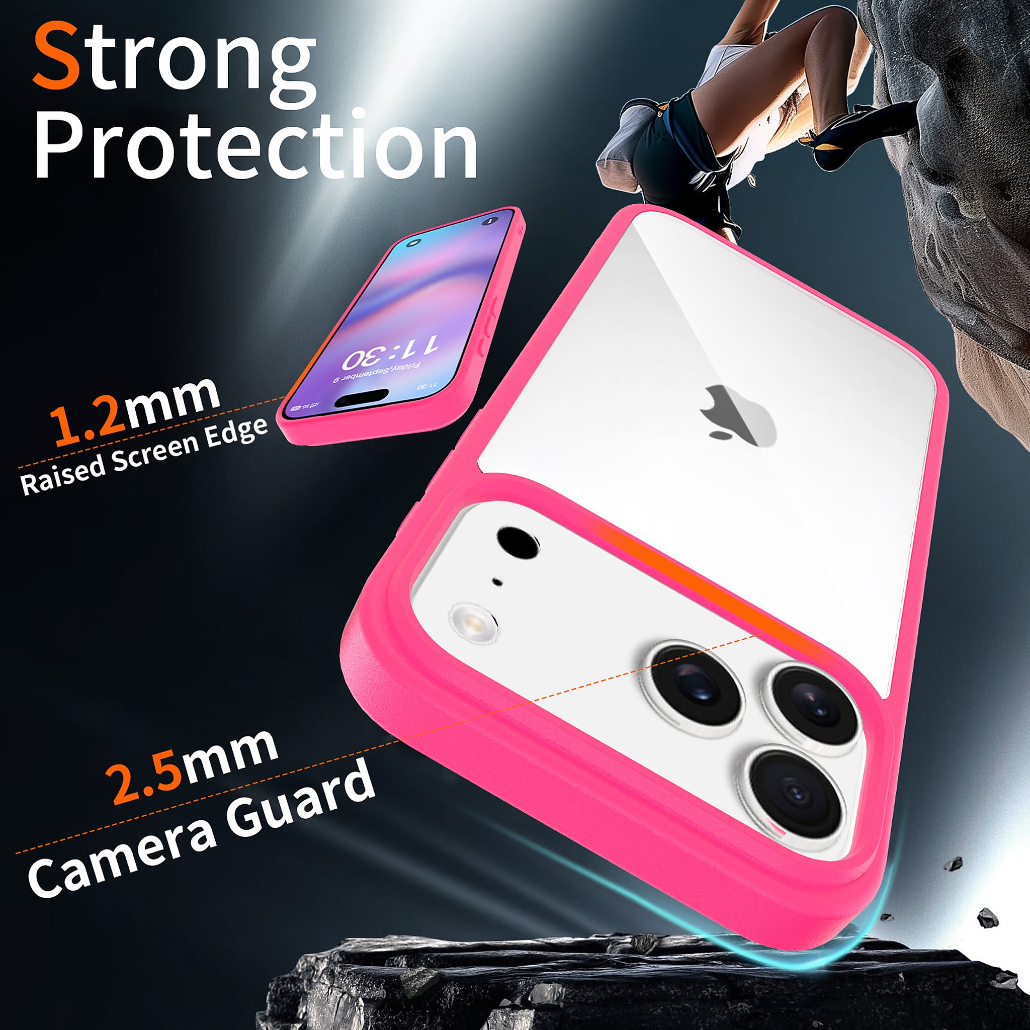 SendaFit Clear Two-in-One Camera-Button Case for iPhone 17 Pro Max detail 2