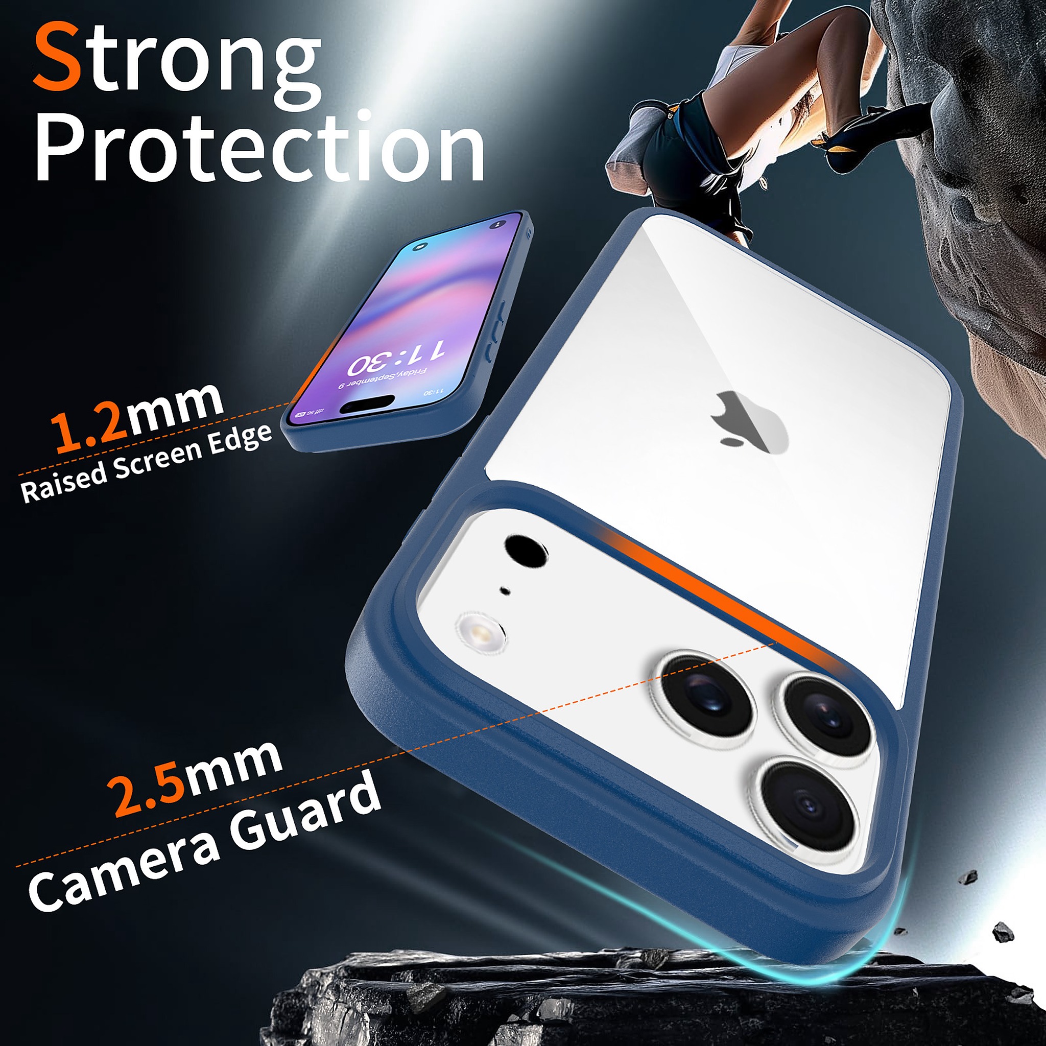 SendaFit Clear Two-in-One Camera-Button Case for iPhone 17 Pro Max detail 6