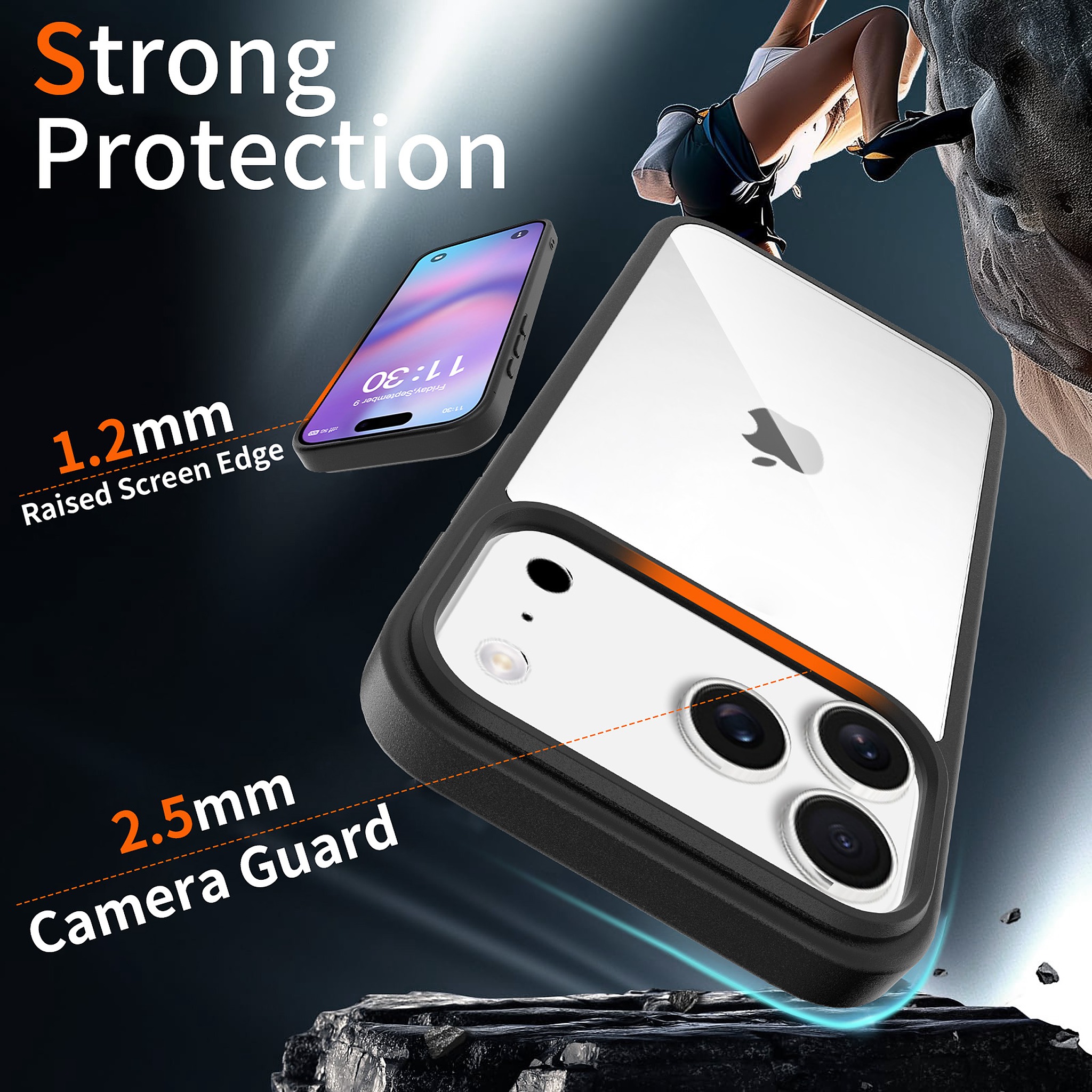 SendaFit Clear Two-in-One Camera-Button Case for iPhone 17 Pro Max detail 7