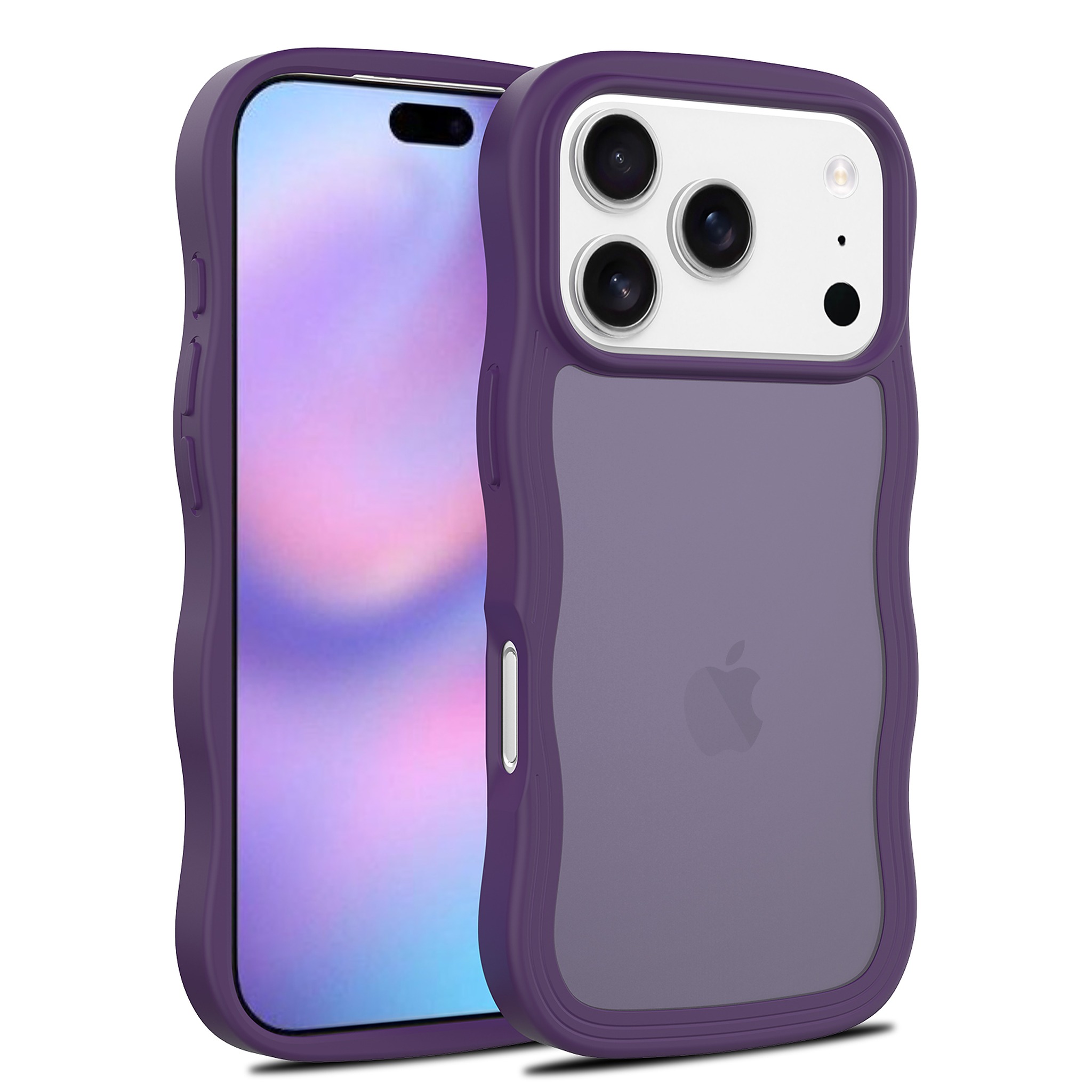 SendaFit Wavy Matte Two-in-One Case for iPhone 18 Pro (Fits iPhone 17 Pro) - Deep Purple