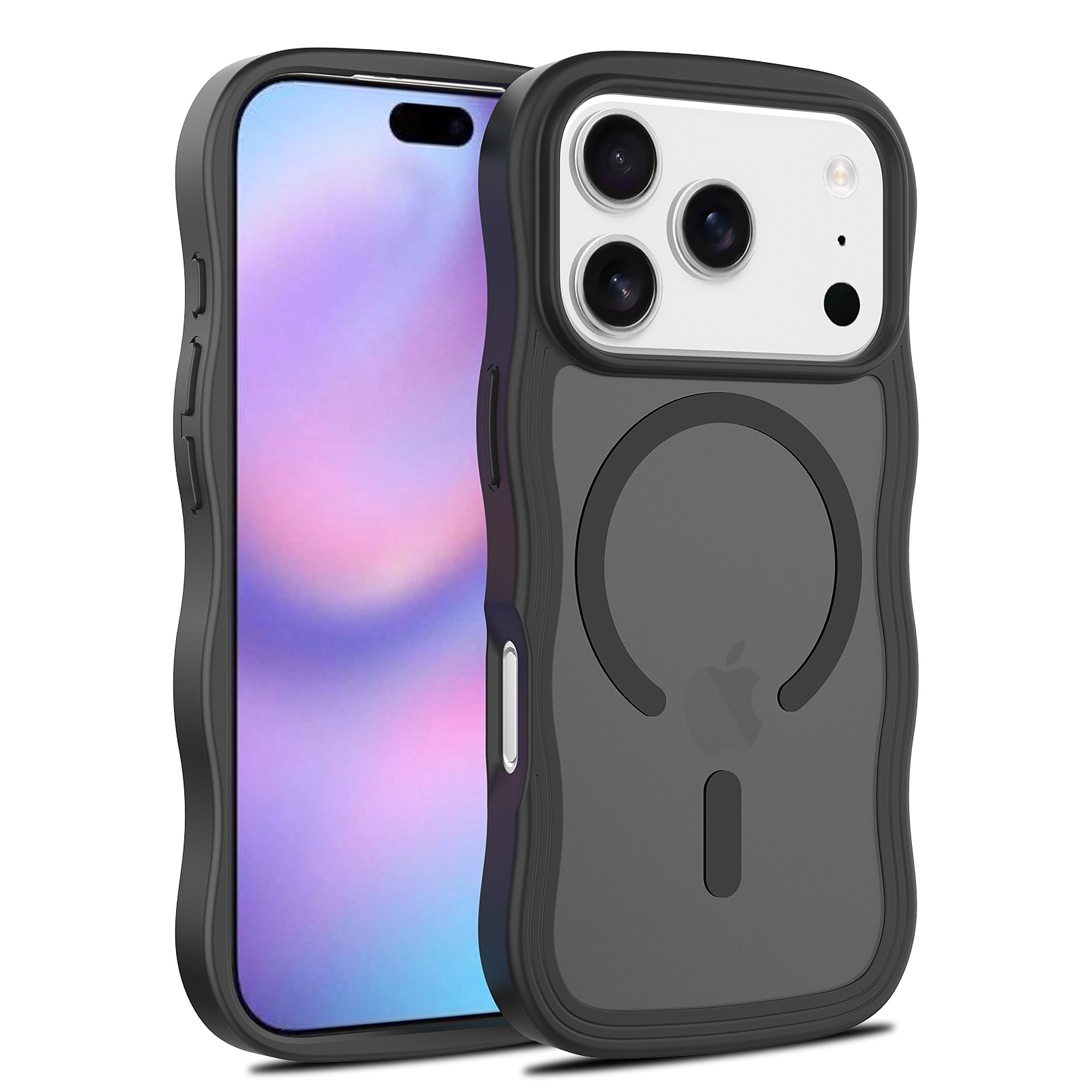 SendaFit Wavy Matte Two-in-One MagSafe Case for iPhone 18 Pro (Fits iPhone 17 Pro) - Matte Black