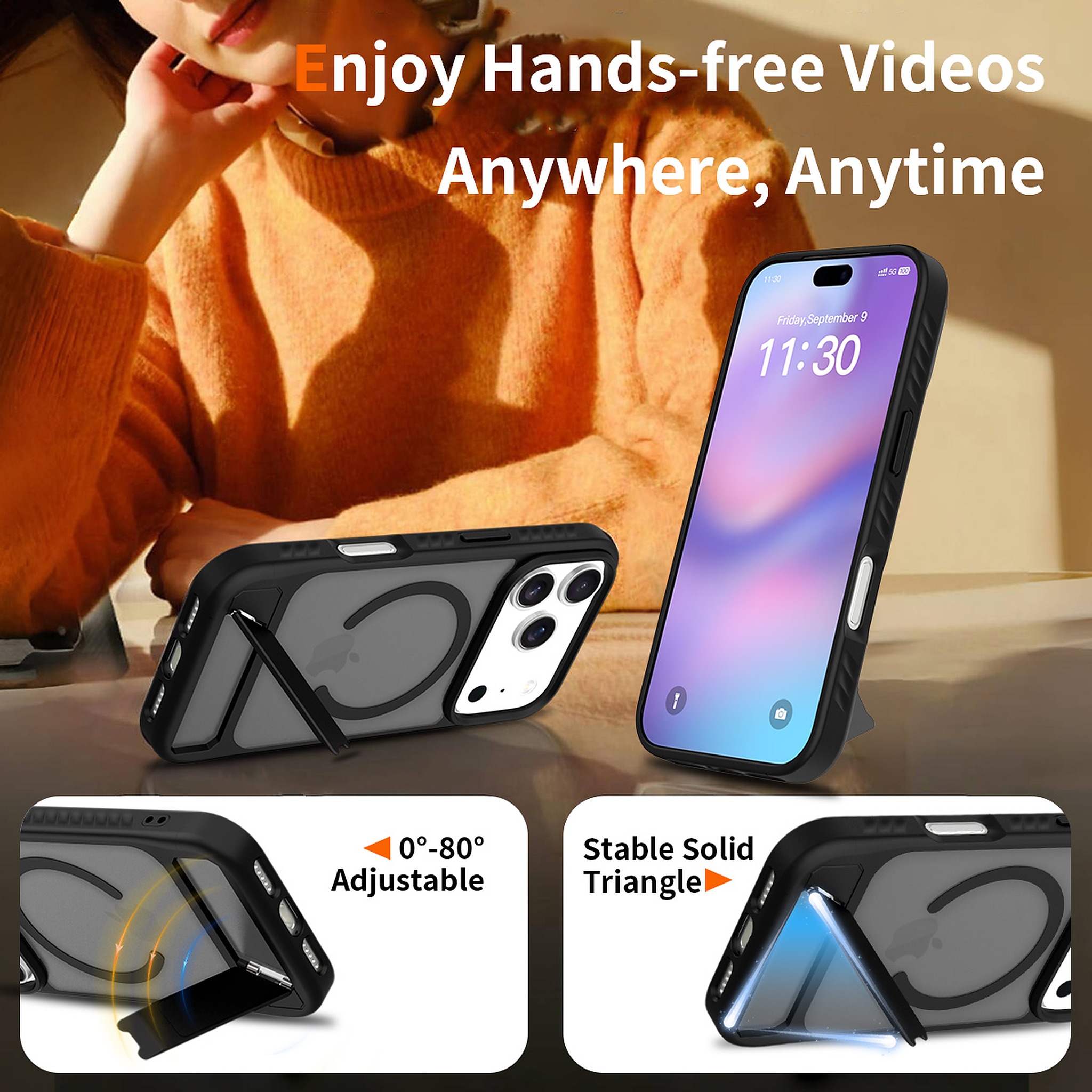 SendaFit Matte 45° Kickstand MagSafe Case for iPhone 17 Pro & 18 Pro detail 18